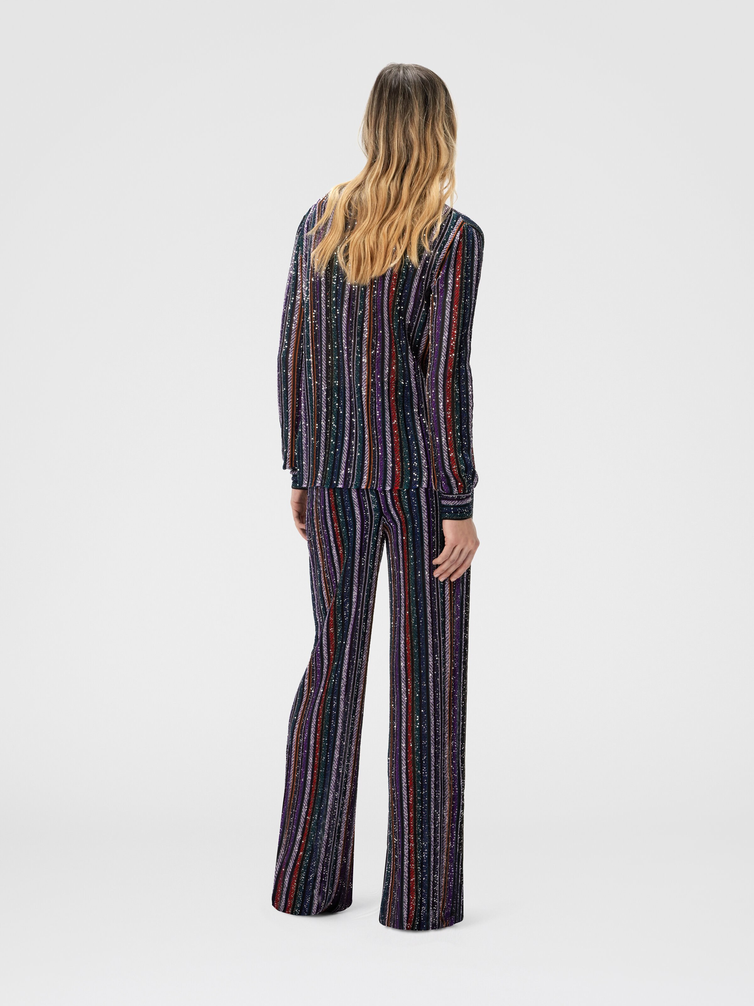 Blusa serafino con collo alla coreana, Multicolore  - 2