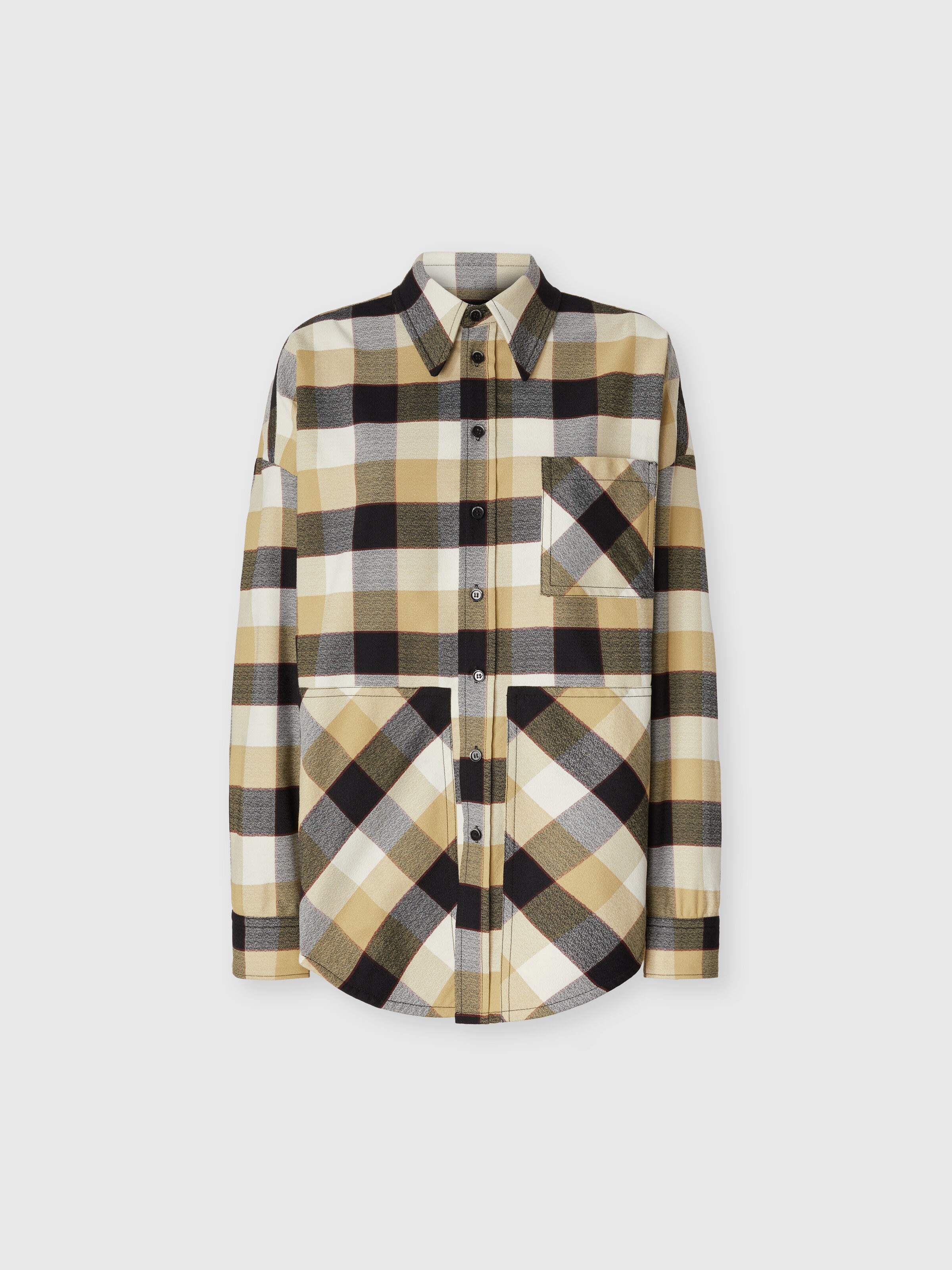 Chemise oversize à carreaux, Beige - 0