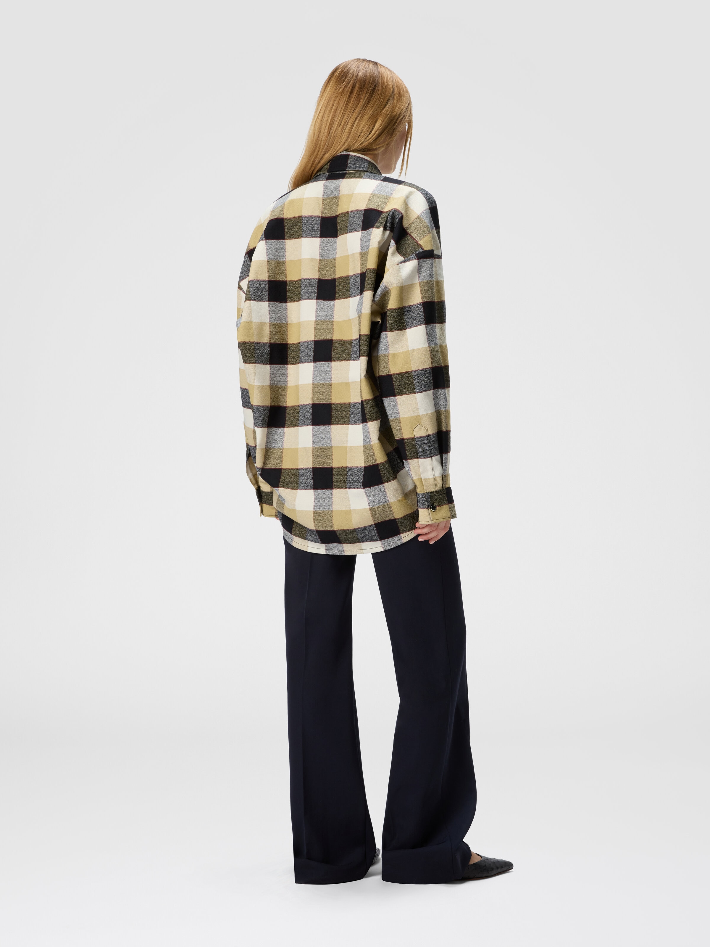 Chemise oversize à carreaux, Beige - 2