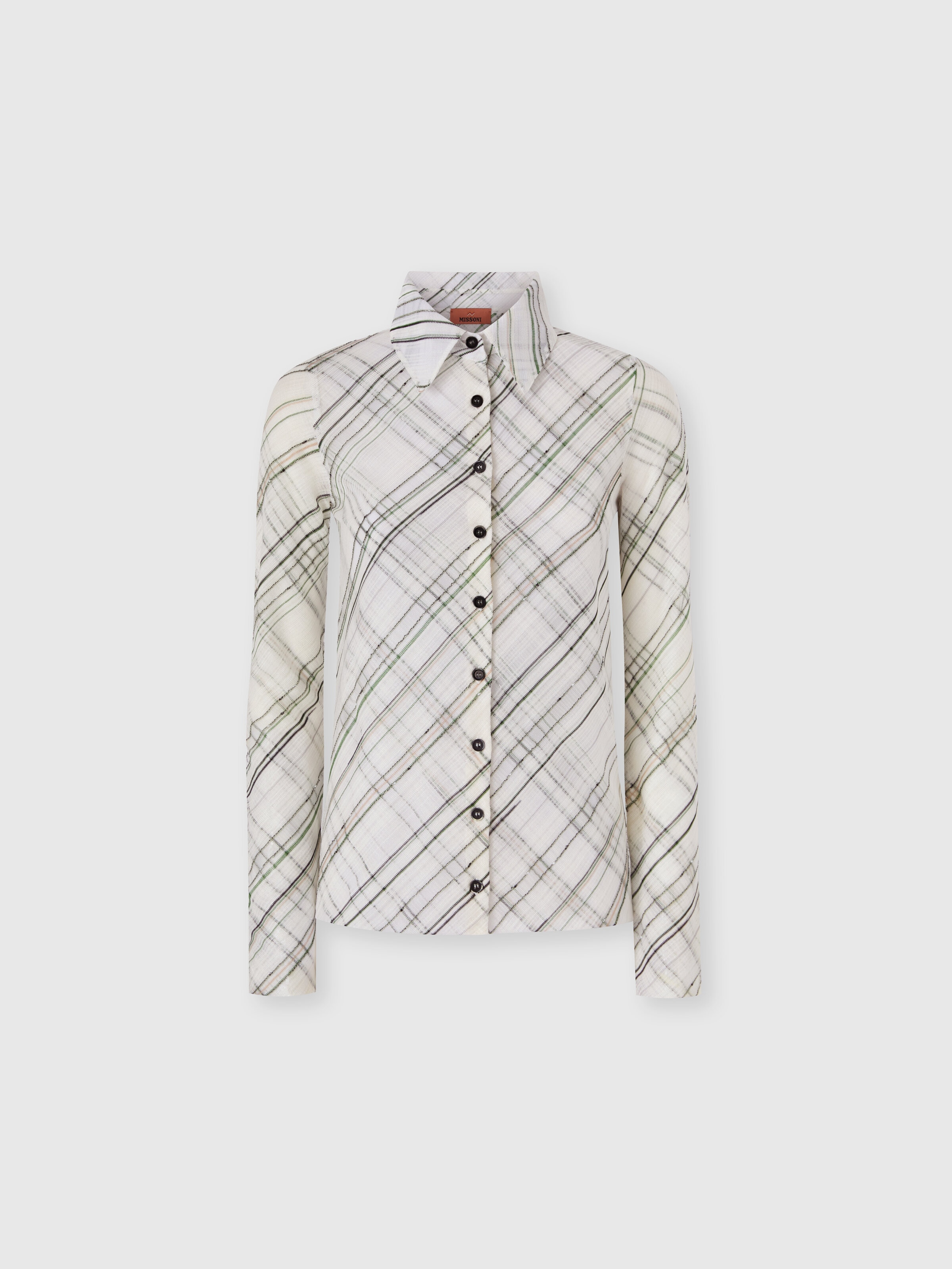 Tartan criss-cross shirt, White  - 0