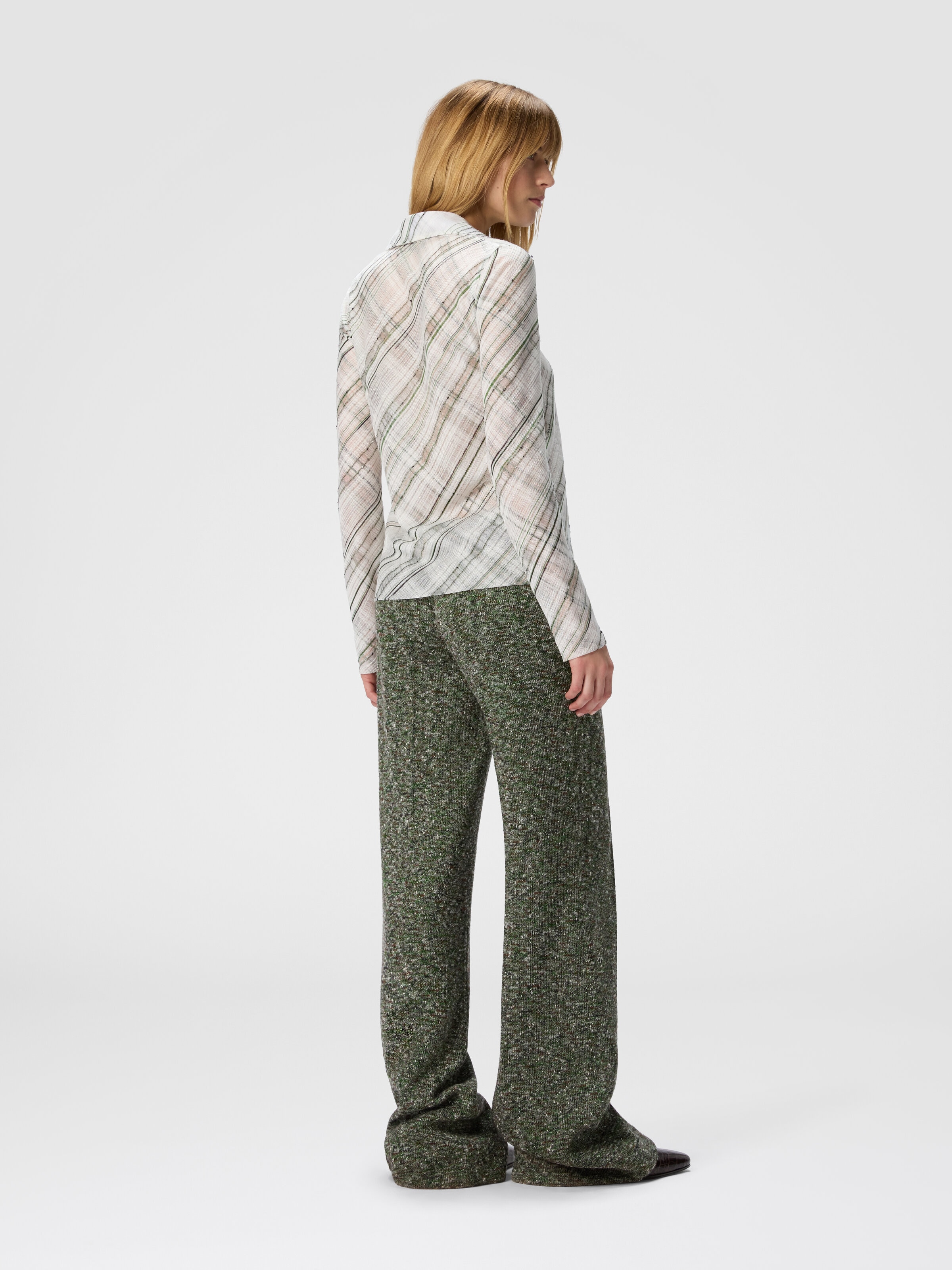 Tartan criss-cross shirt, White  - 2