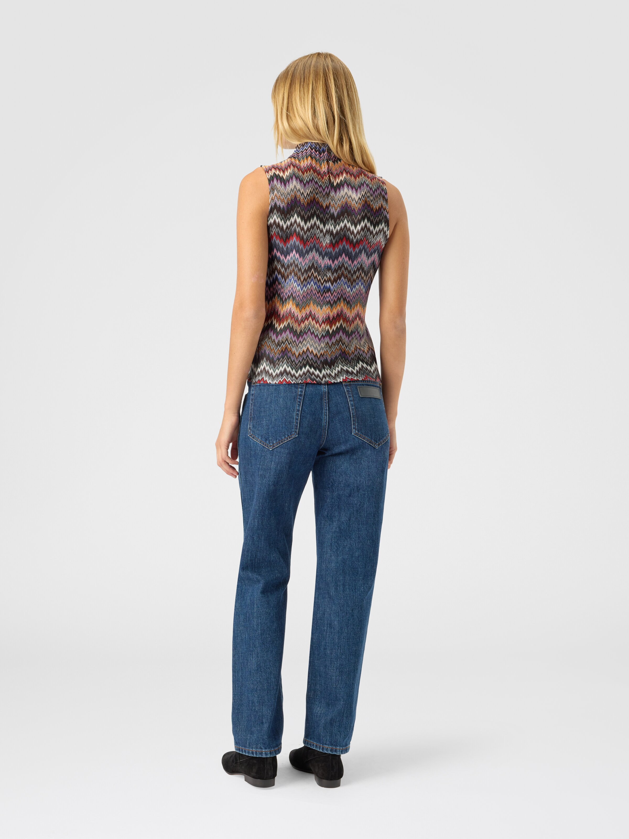 High-neck top with snake pattern, Multicoloured  - 2
