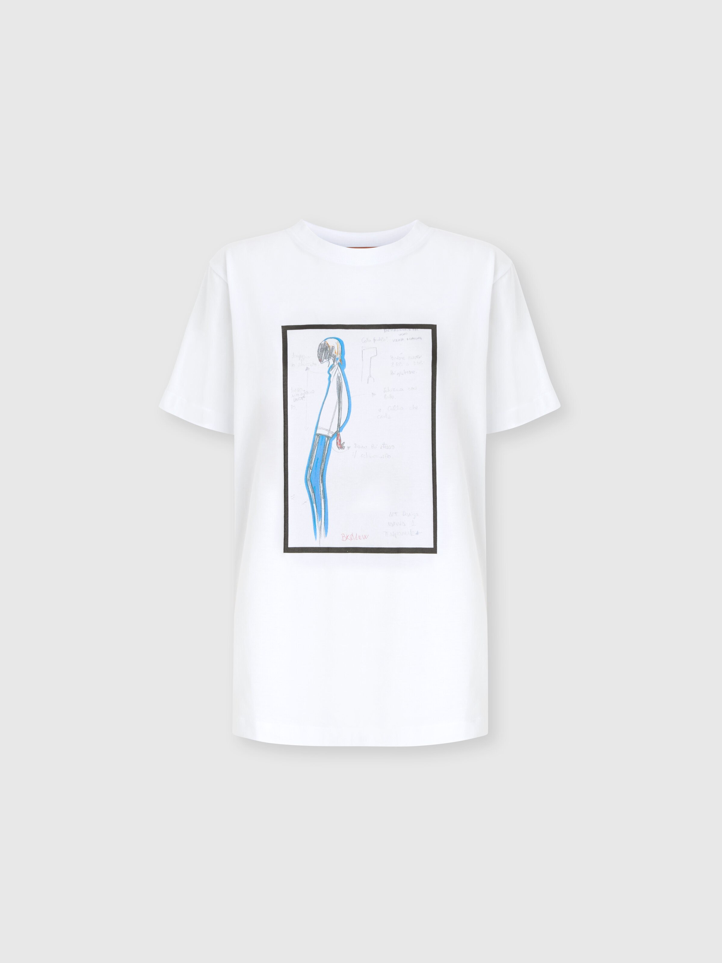 Printed jersey t-shirt, White  - 0