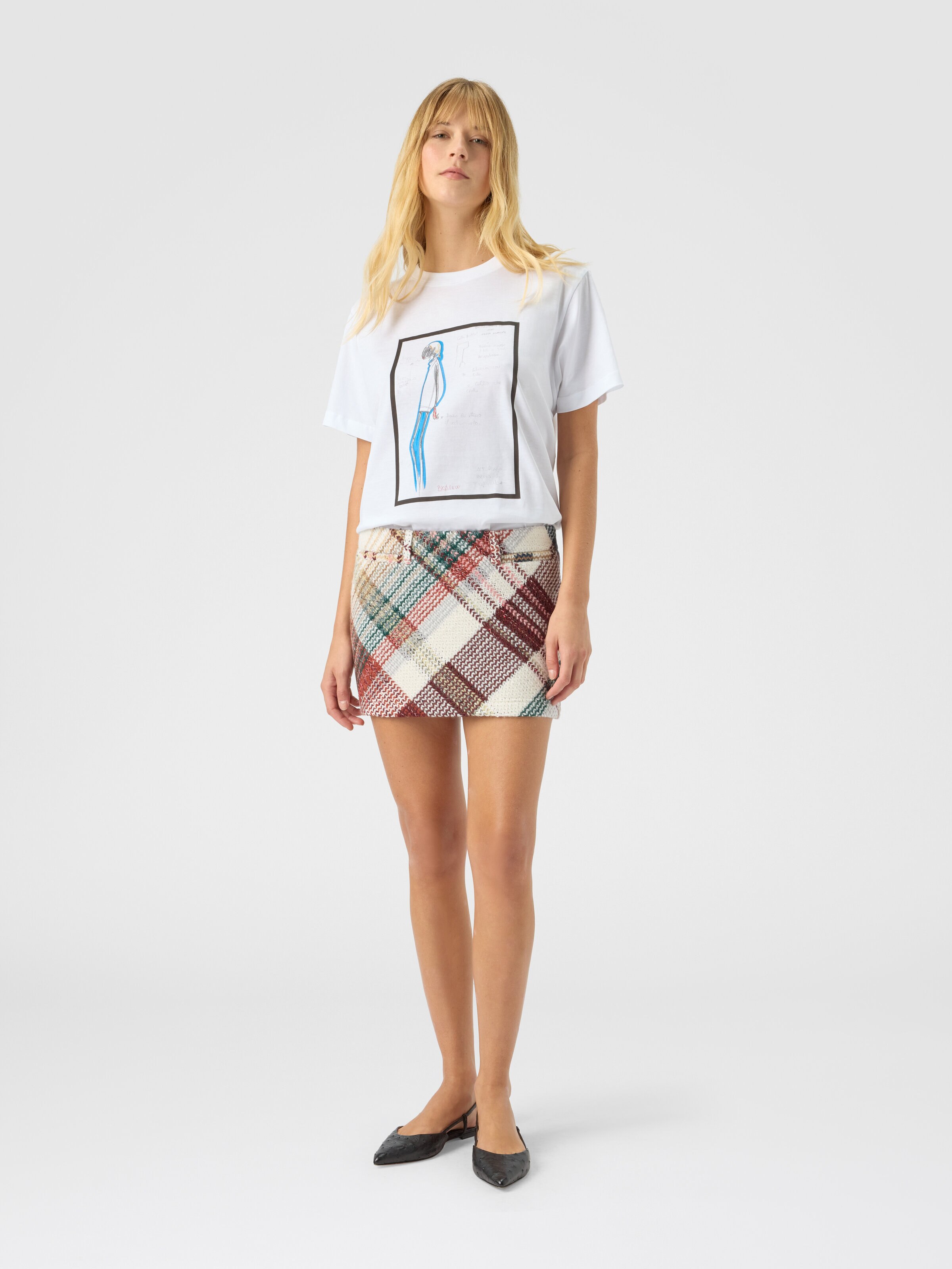 Printed jersey t-shirt, White  - 1