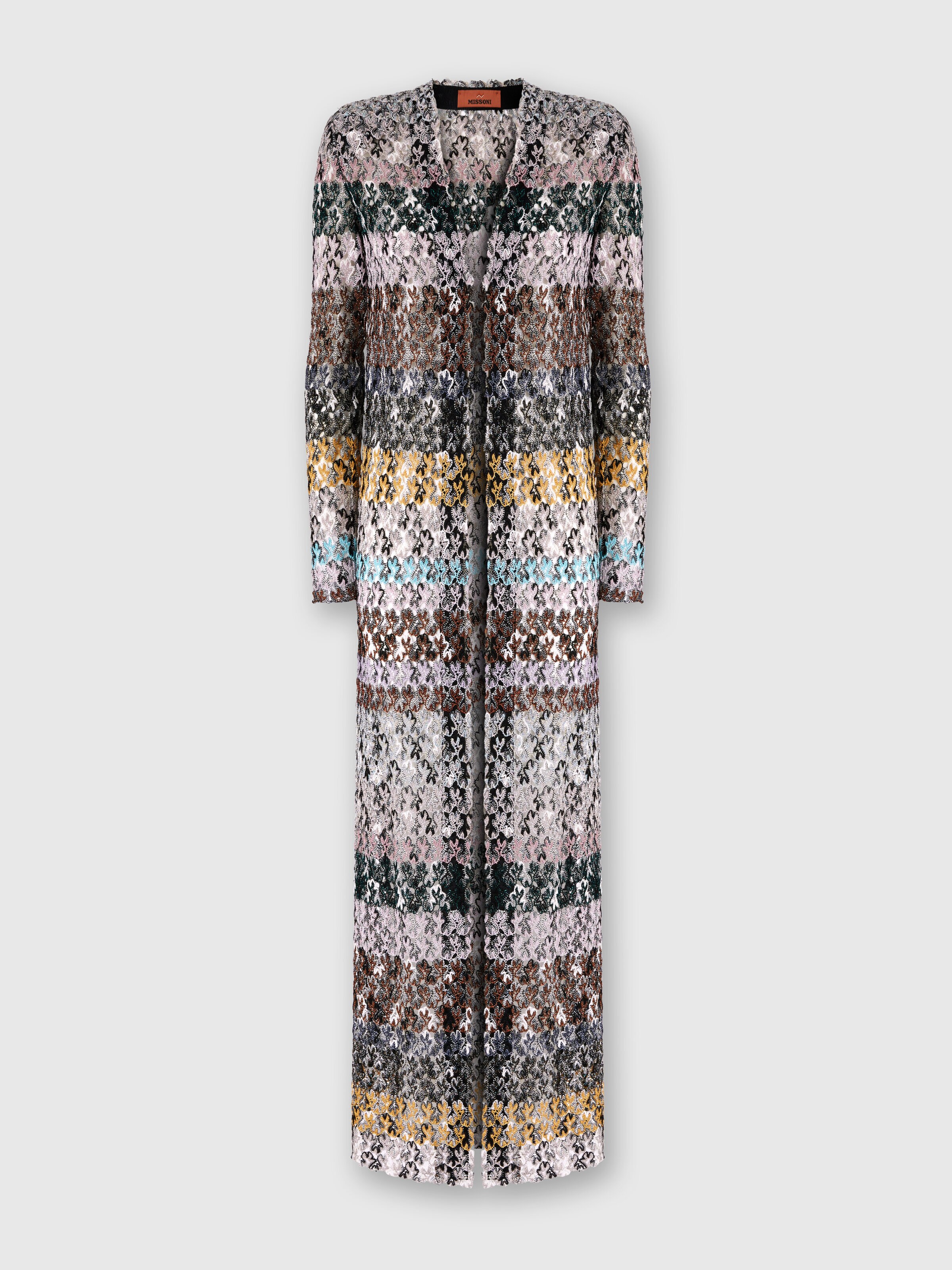 Langer Cardigan mit Trägern aus Spitze, Mehrfarbig  - 0