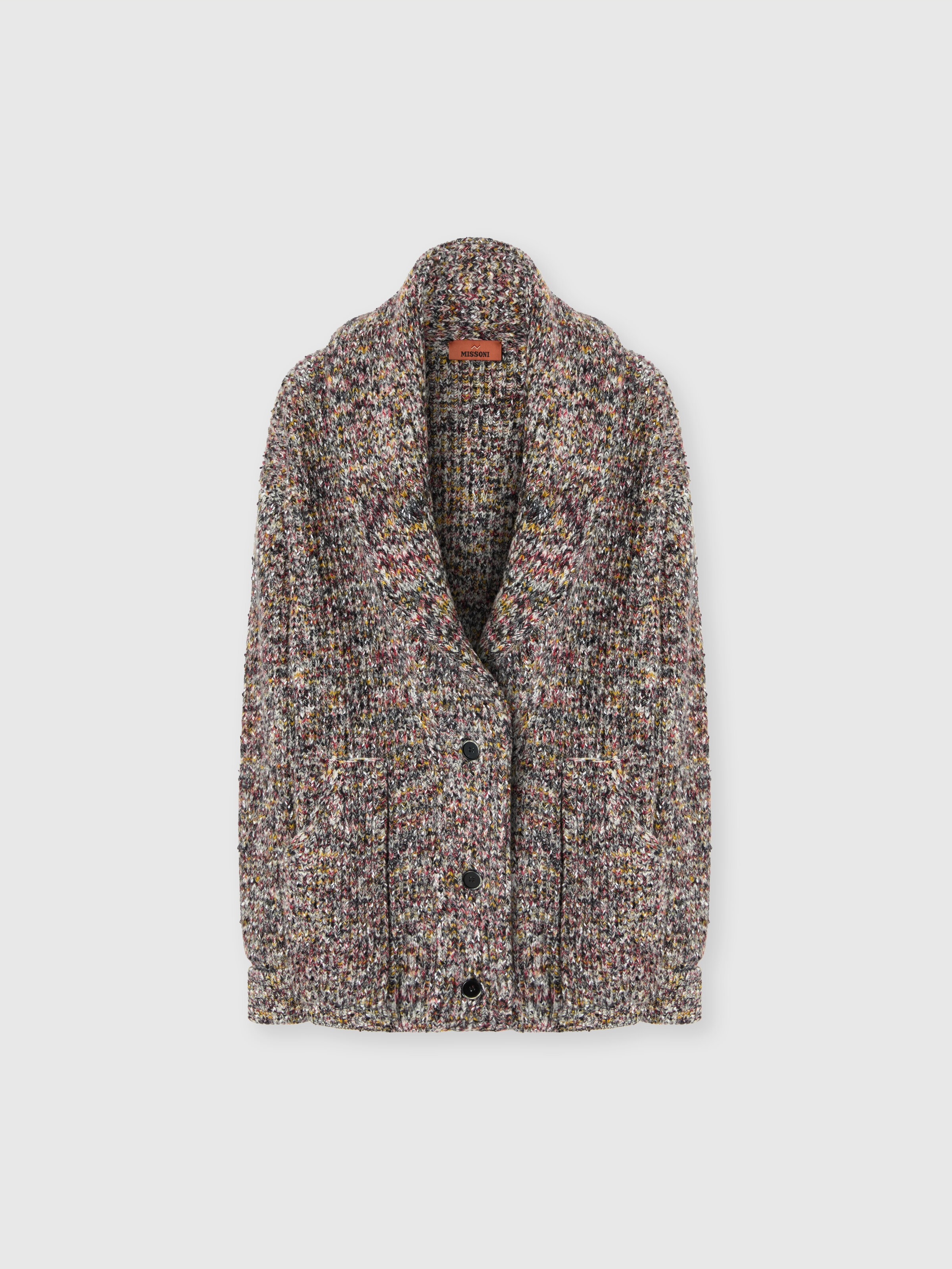 Oversize-Cardigan aus Wollmischung, Multicolor  - 0