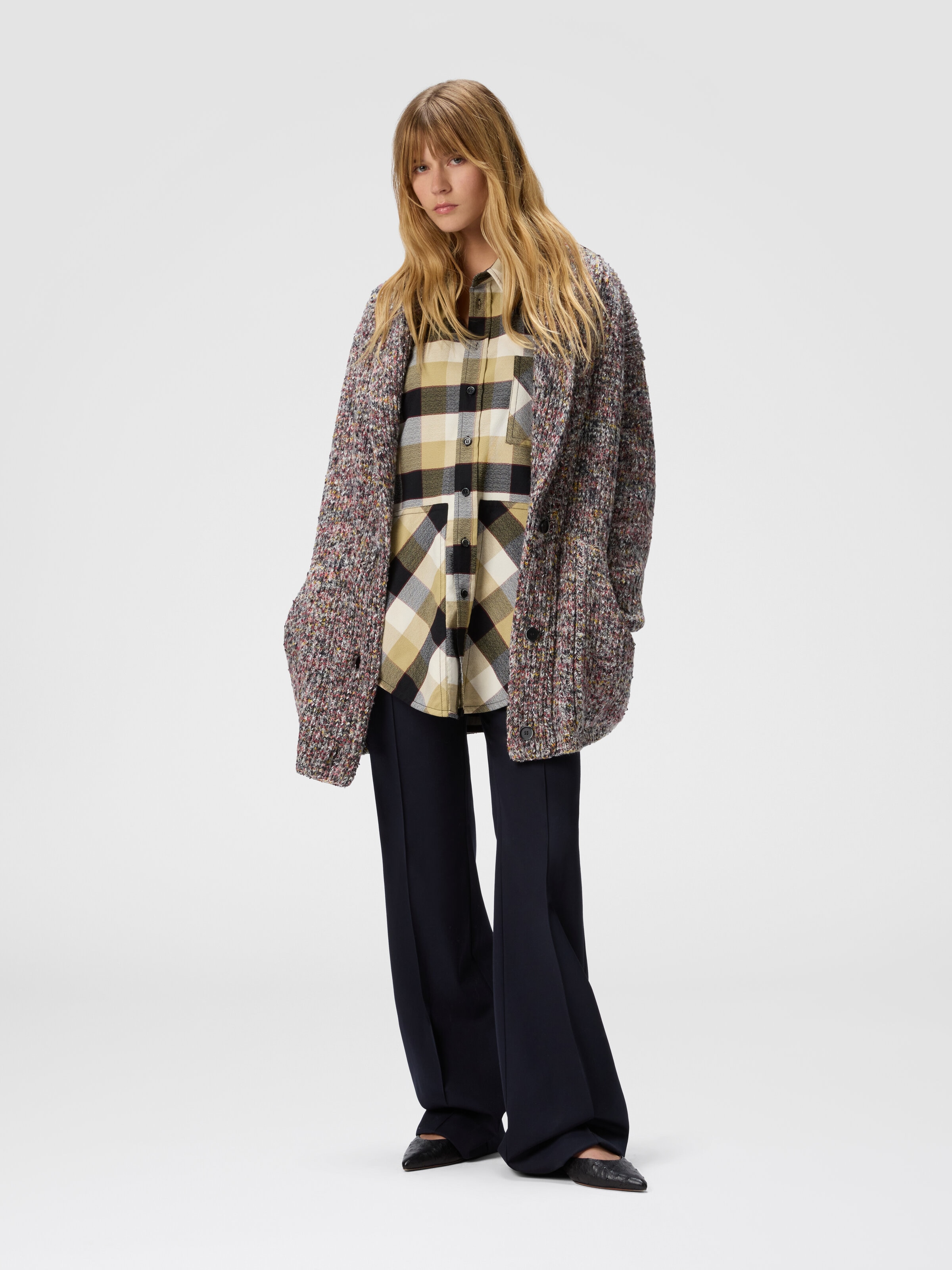 Oversize-Cardigan aus Wollmischung, Multicolor  - 1