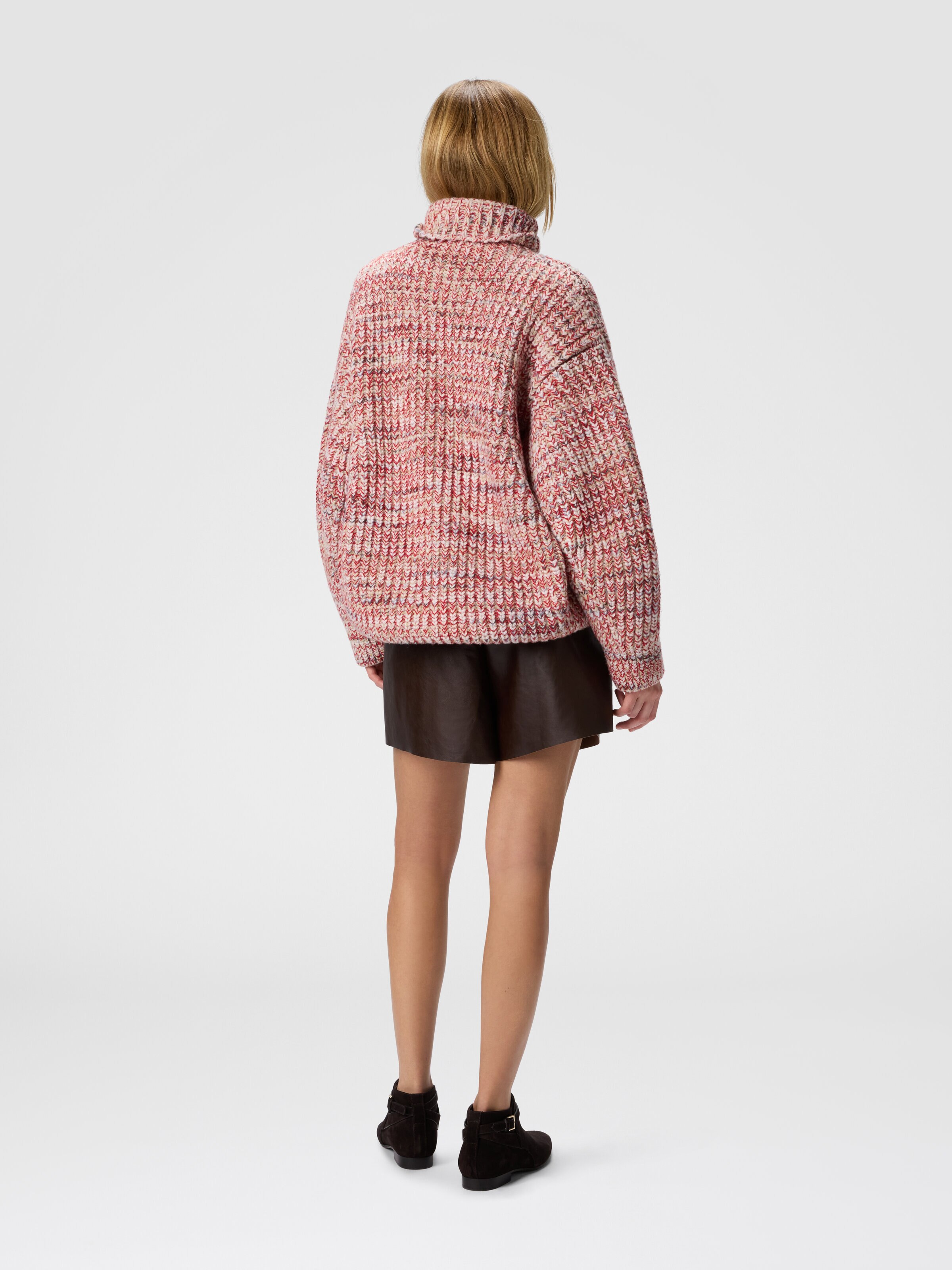 Oversized high-neck flame knit sweater, Multicoloured  - 2