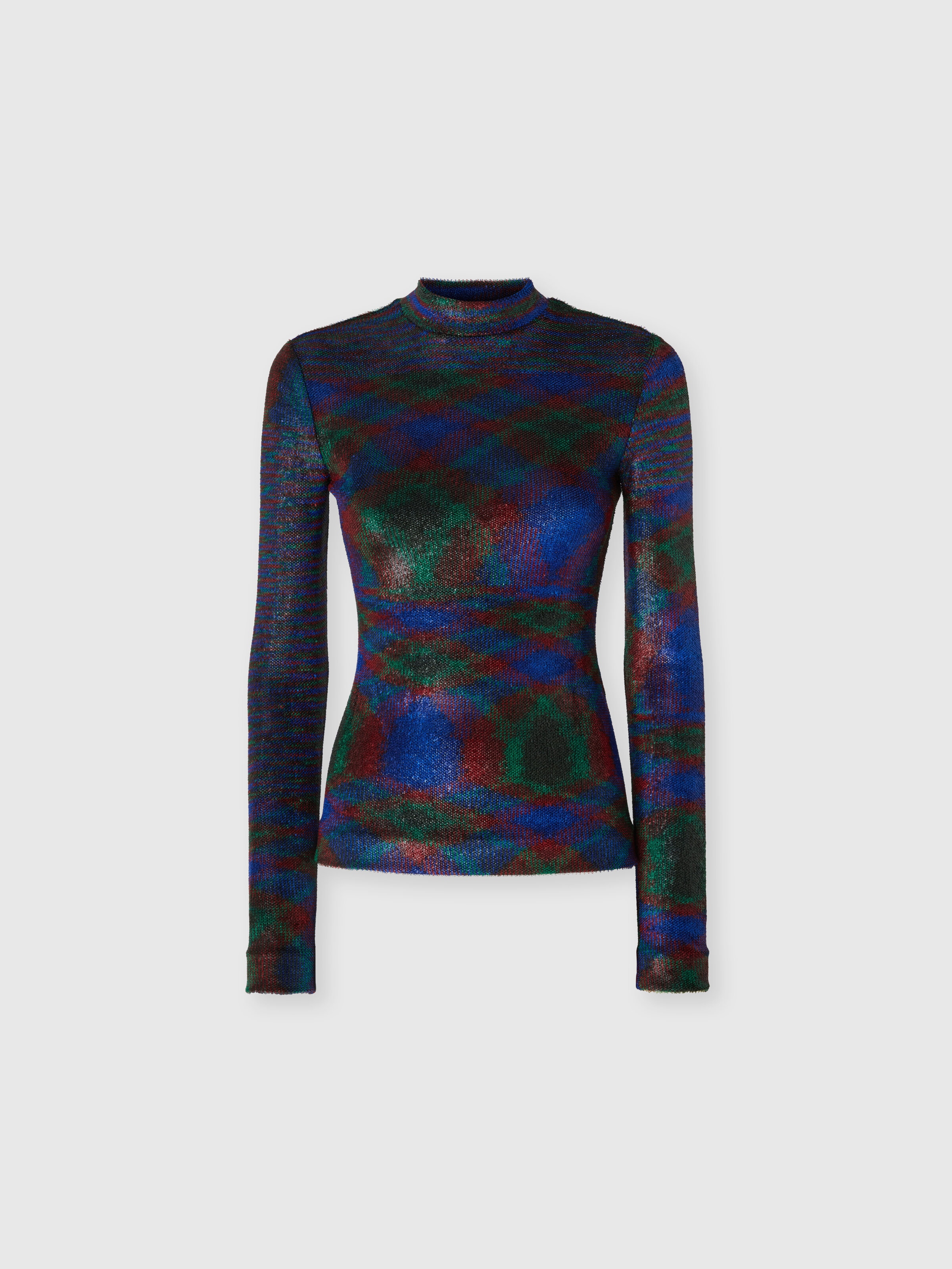 Rollkragenpullover mit Flammenmuster, Verde & Rojo  - 0
