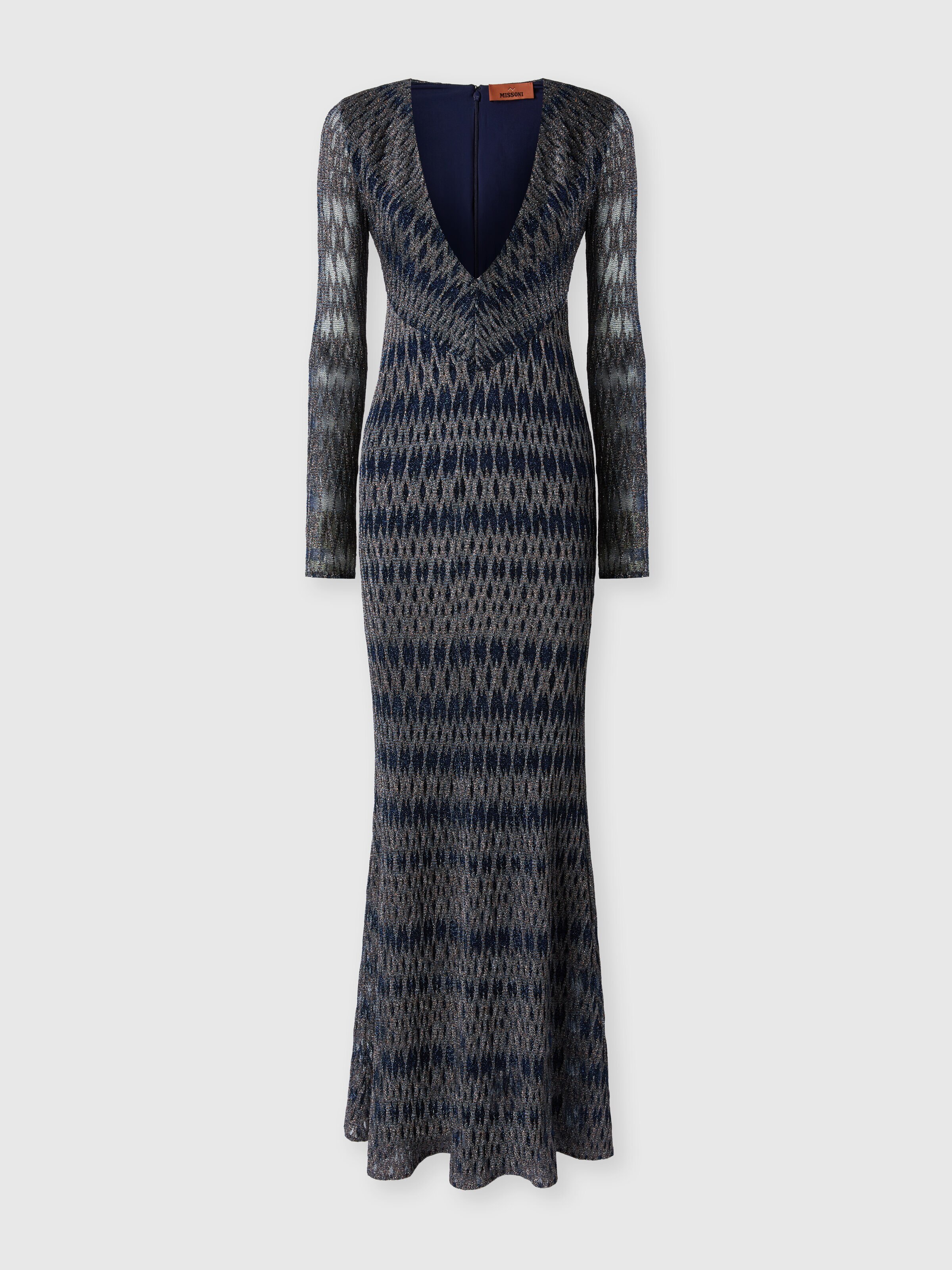 3D Diamond Mixed Viscose Gown Blue | Missoni
