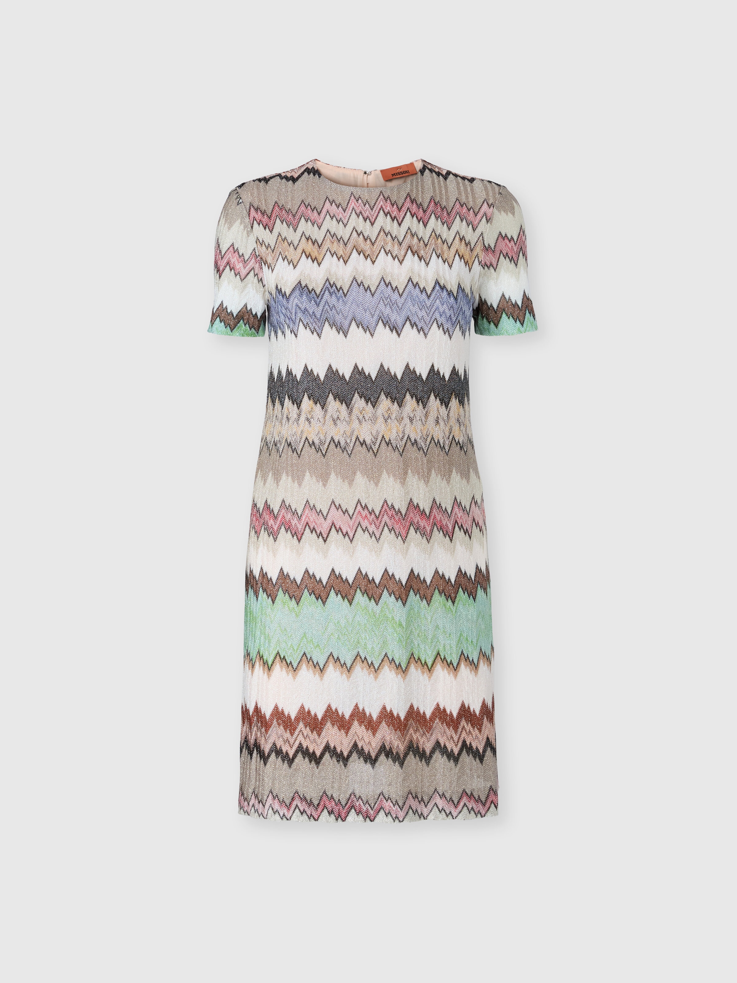 m missoni knit dress Short-Sleeve Viscose Lamé Mini Multicoloured celtic wedding dress designers