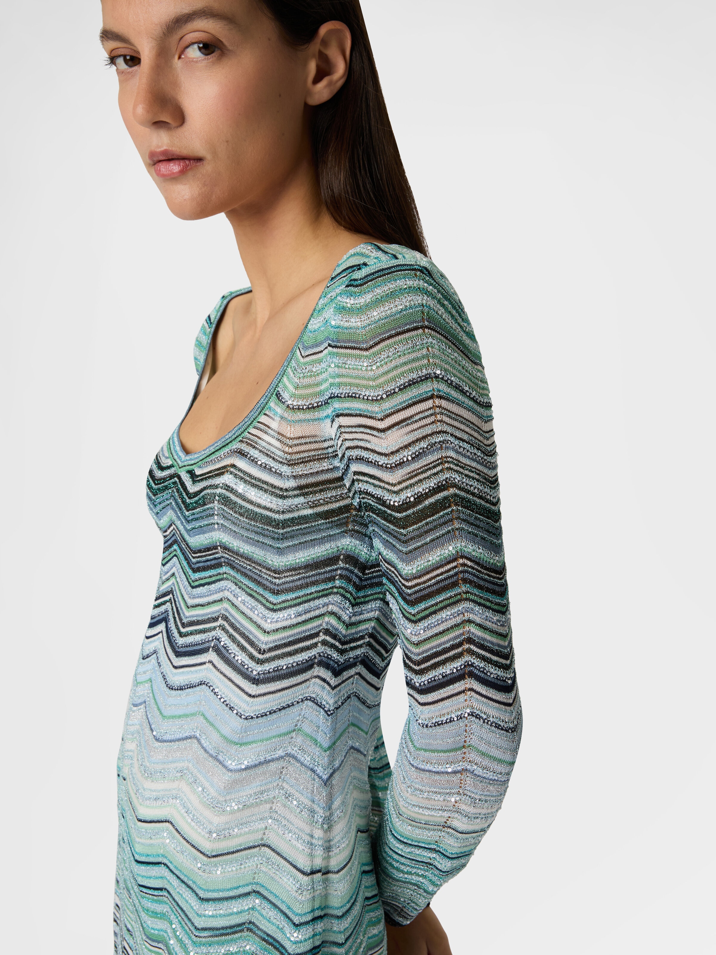 m missoni green dress M Missoni Green patterned Knit Midi Dress M M Missoni