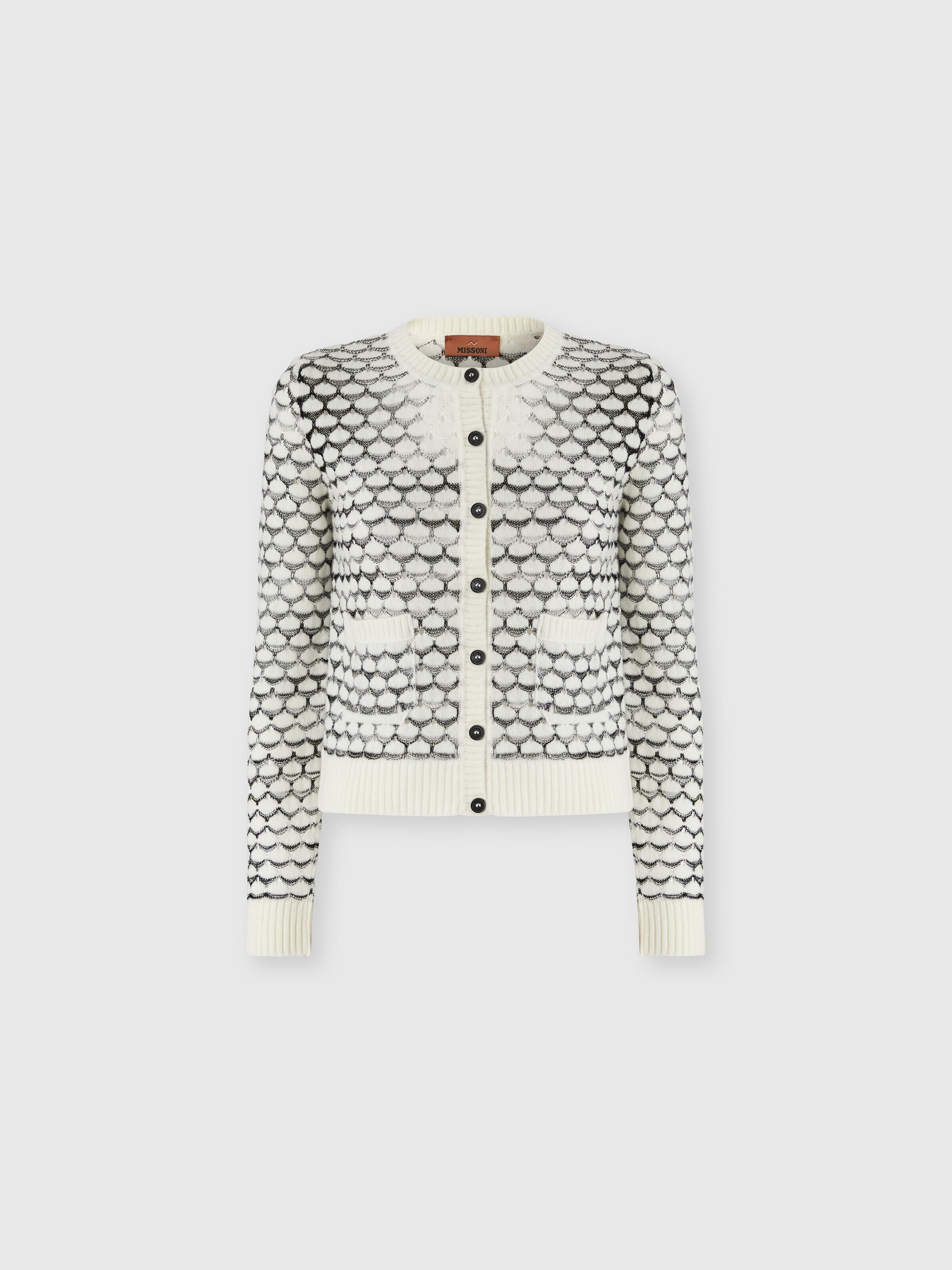 Cashmere and Viscose Cardigan with Contrast Trim, Green& Brown - 0