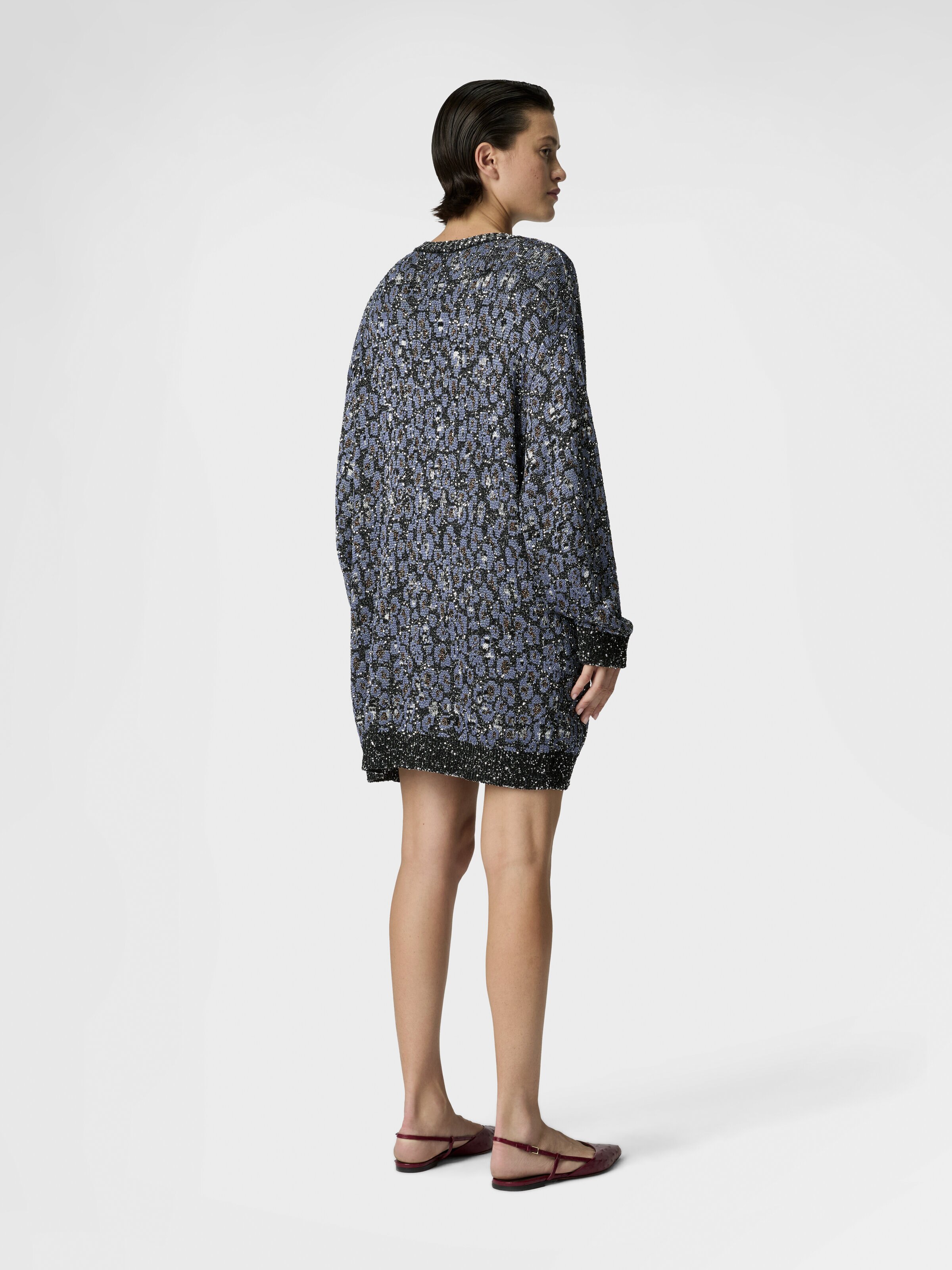 Oversized cardigan in an animal-print jacquard knit, Multicoloured  - 2