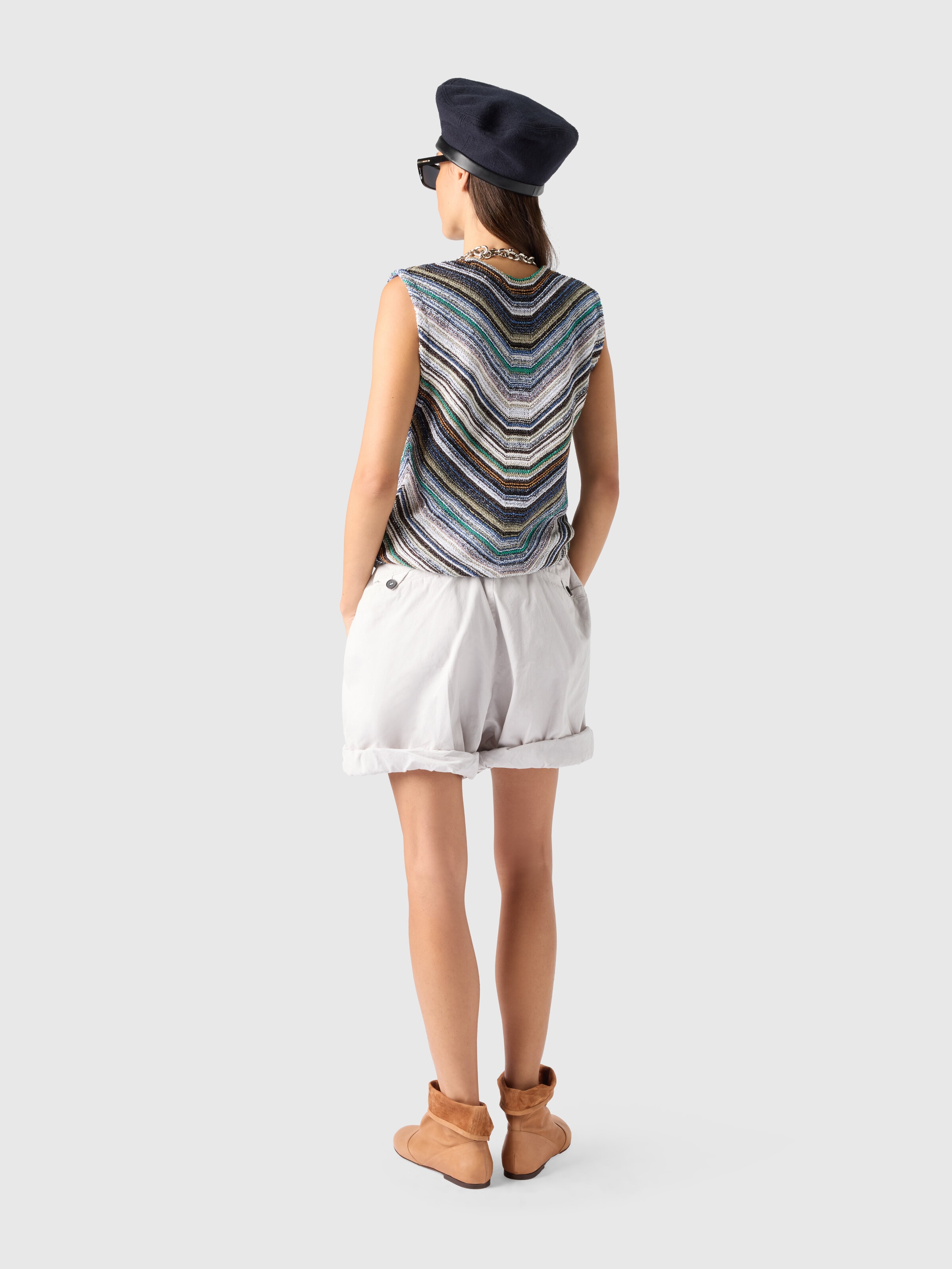 Henley-collar gilet with sequins, Multicoloured  - 2