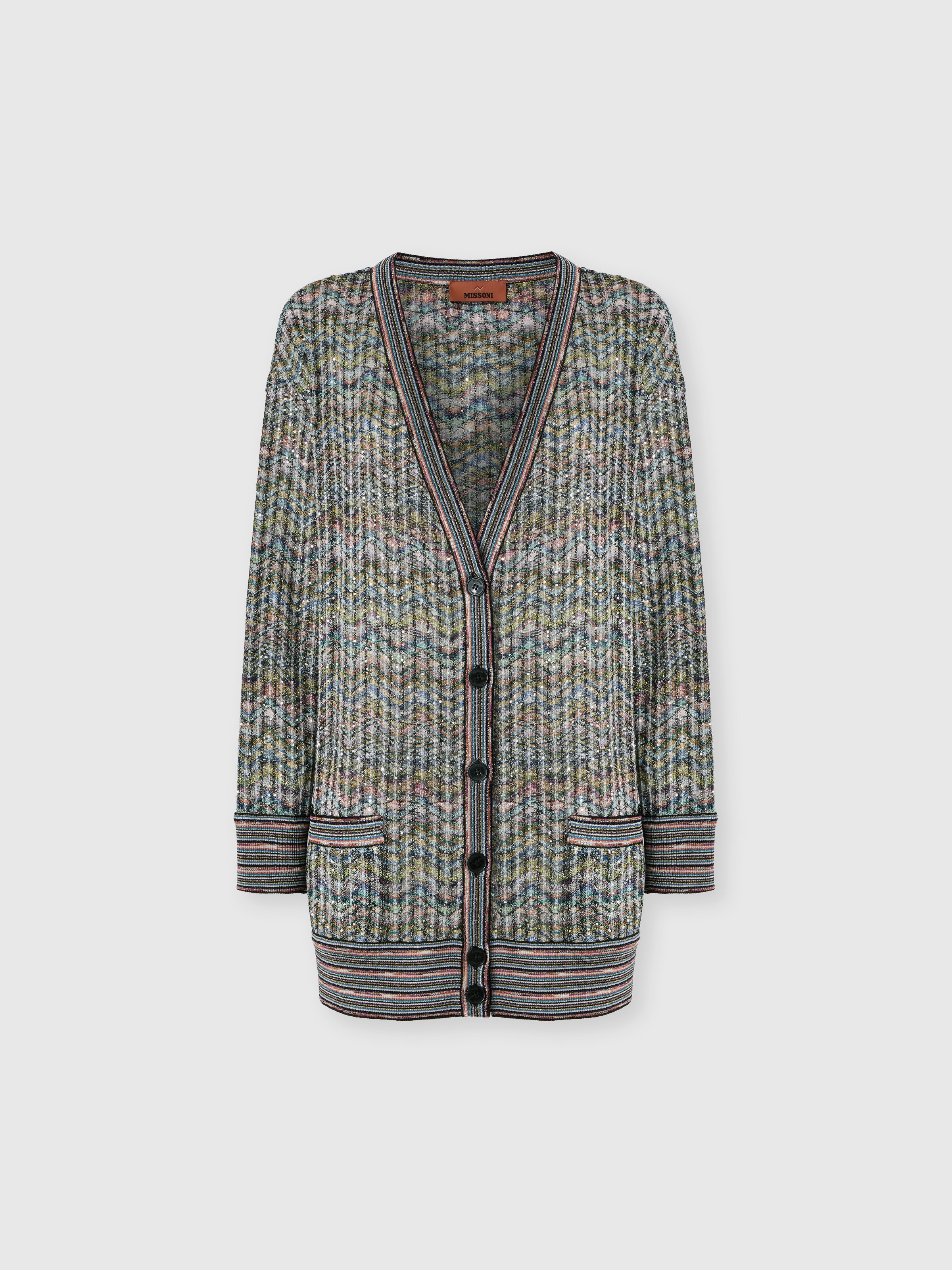 Oversized viscose-blend cardigan with sequins Multicoloured | Missoni