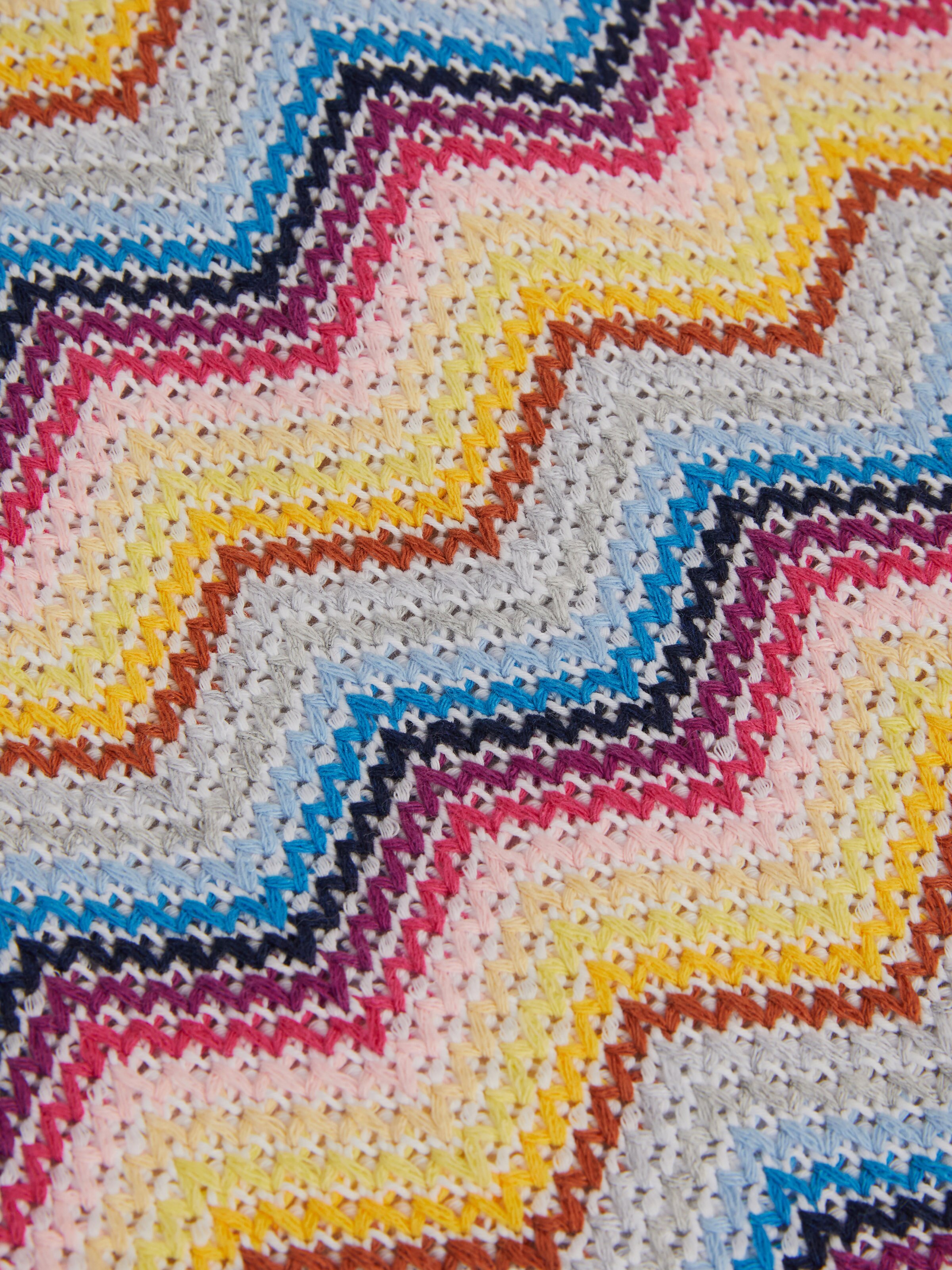Giacca in misto cotone crochet con chevron multicolore, Multicolore - 3