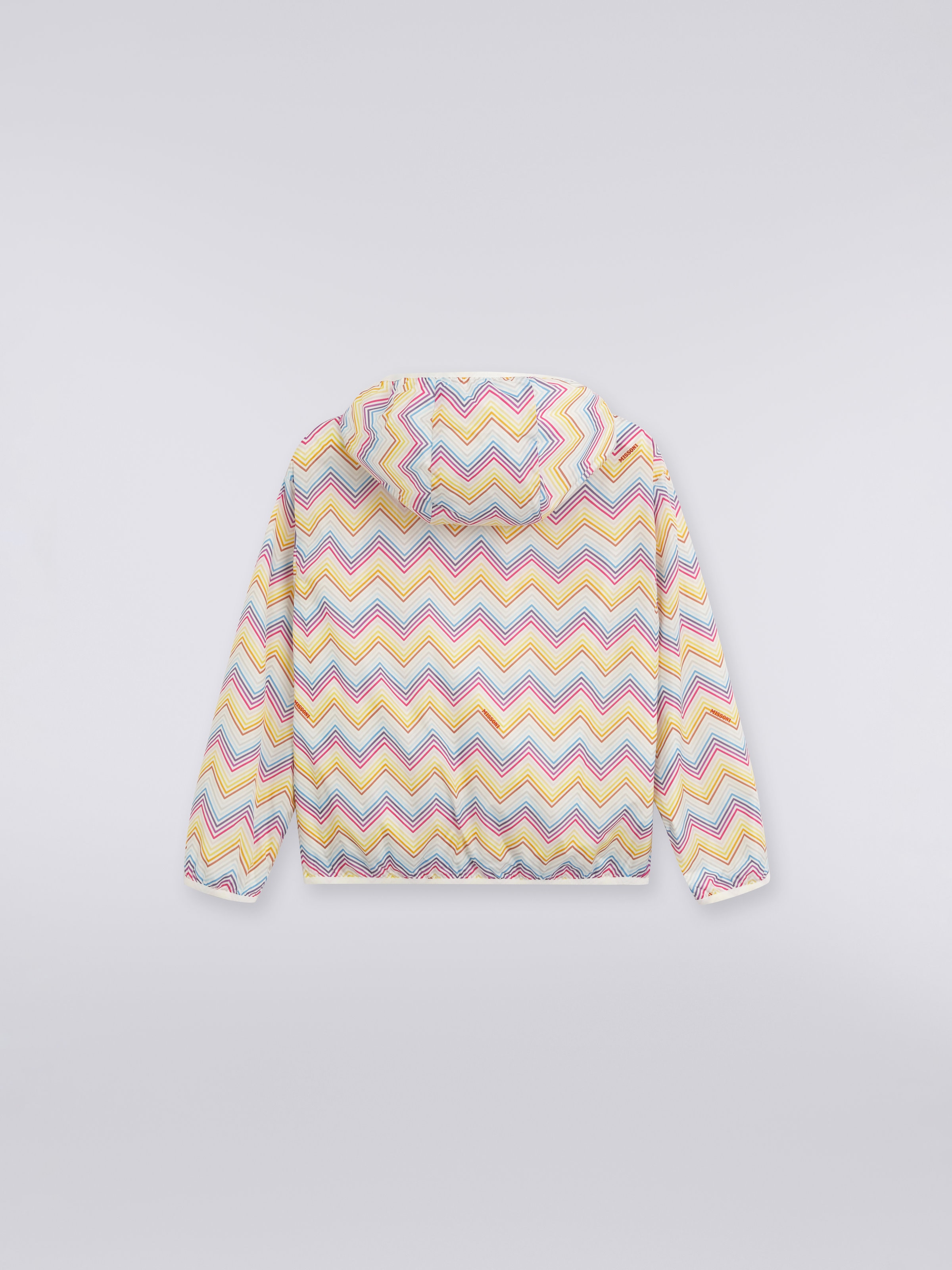 Coupe-vent en nylon à zigzag avec capuche, Multicolore  - 1