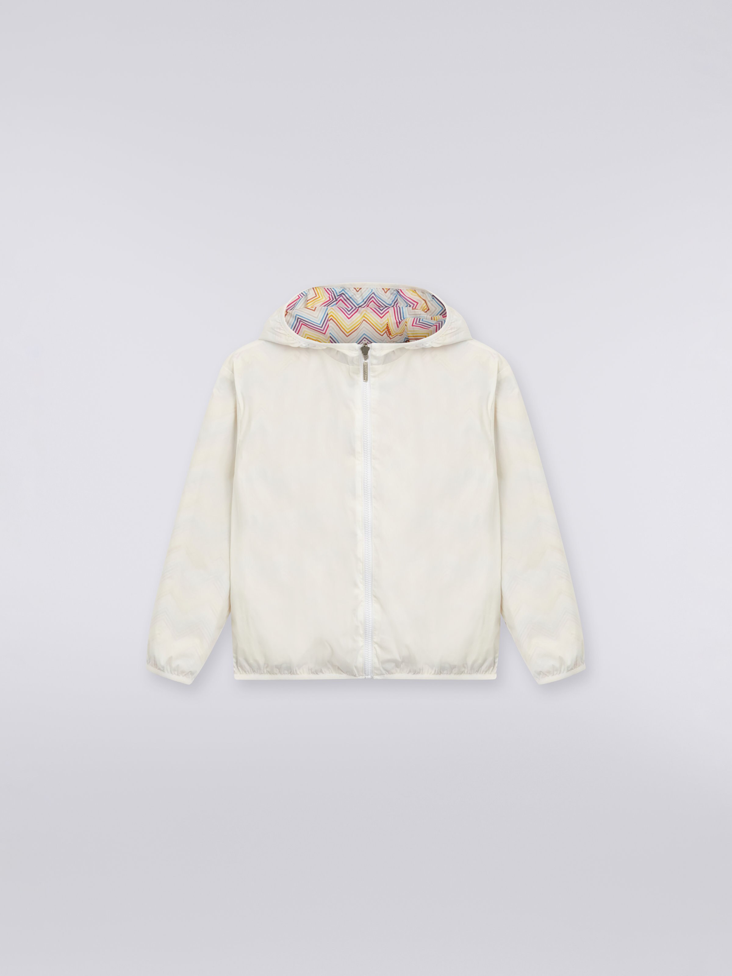 Coupe-vent en nylon à zigzag avec capuche, Multicolore  - 2