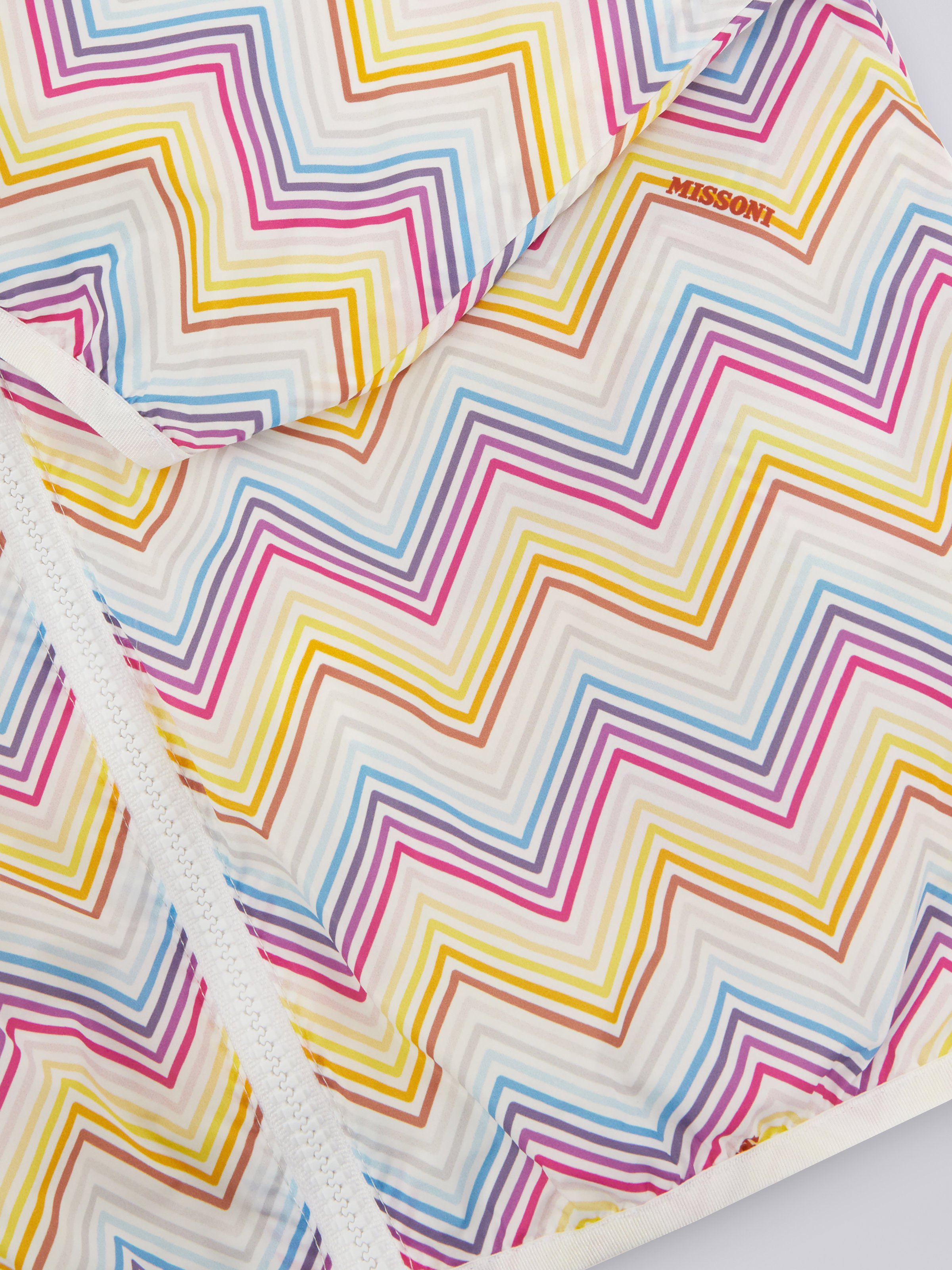 Coupe-vent en nylon à zigzag avec capuche, Multicolore  - 4