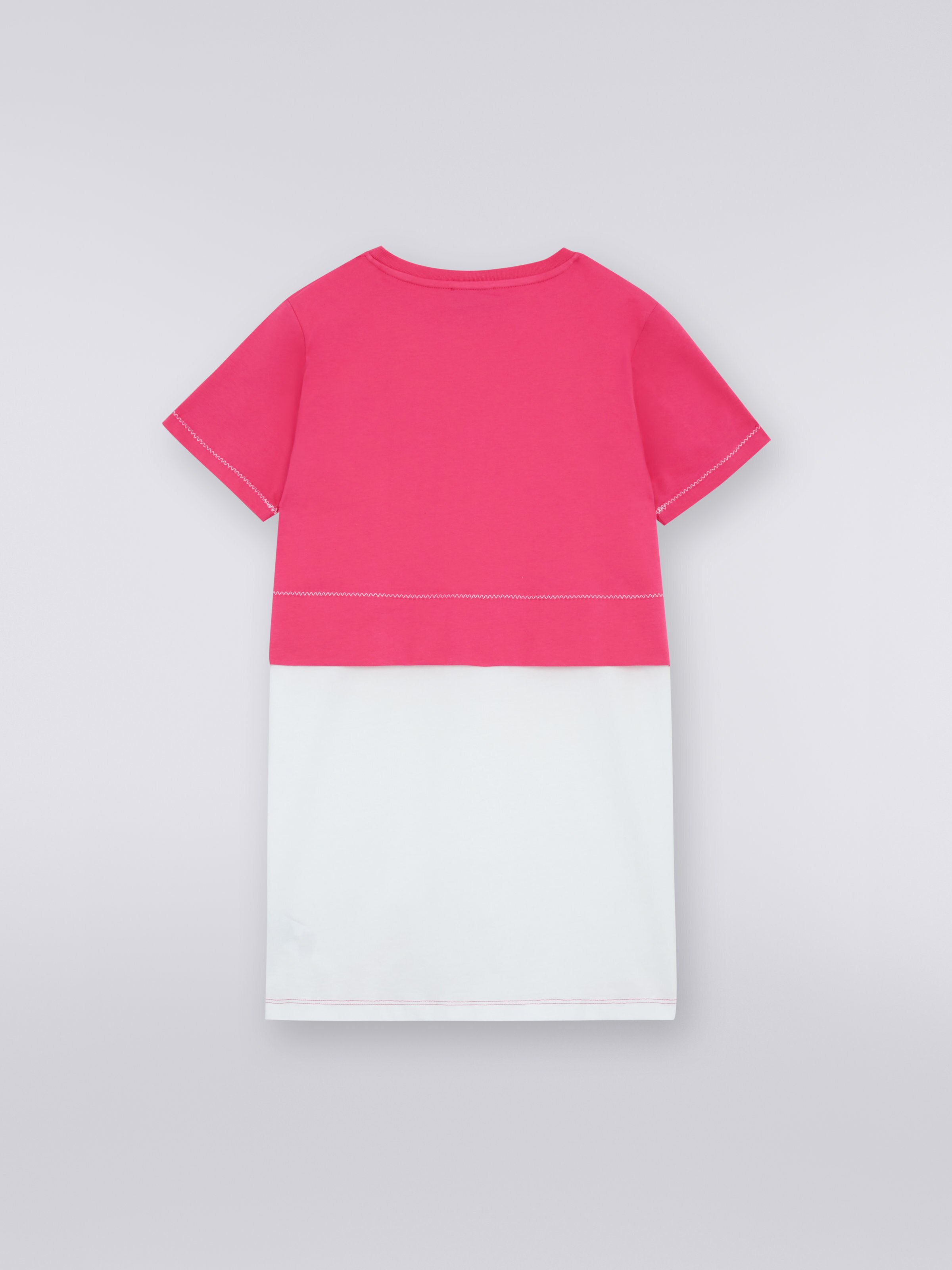 T-Shirt-Kleid aus Baumwolle mit mehrfarbigem Logo, Mehrfarbig  - 1