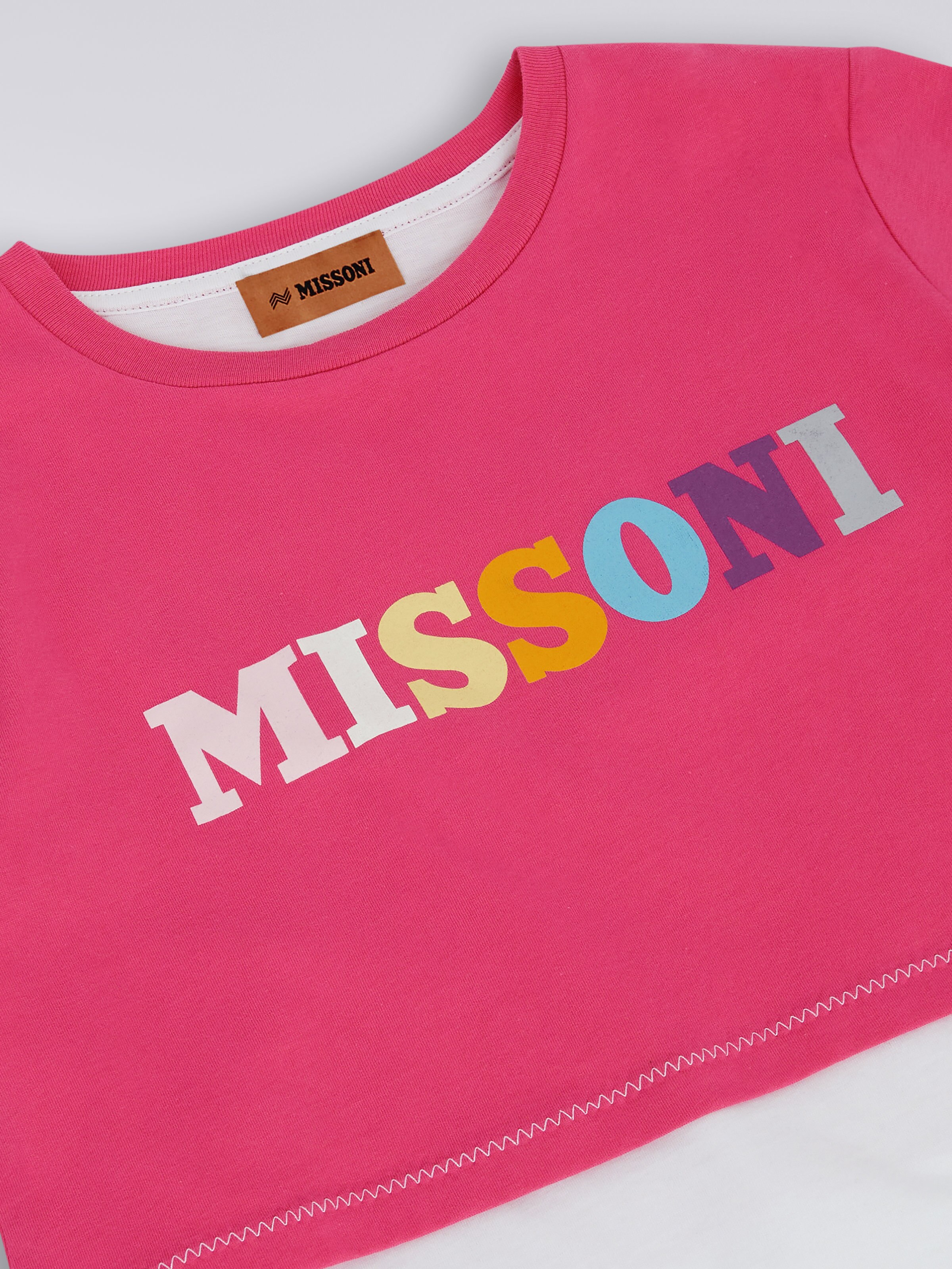 T-Shirt-Kleid aus Baumwolle mit mehrfarbigem Logo, Mehrfarbig  - 2