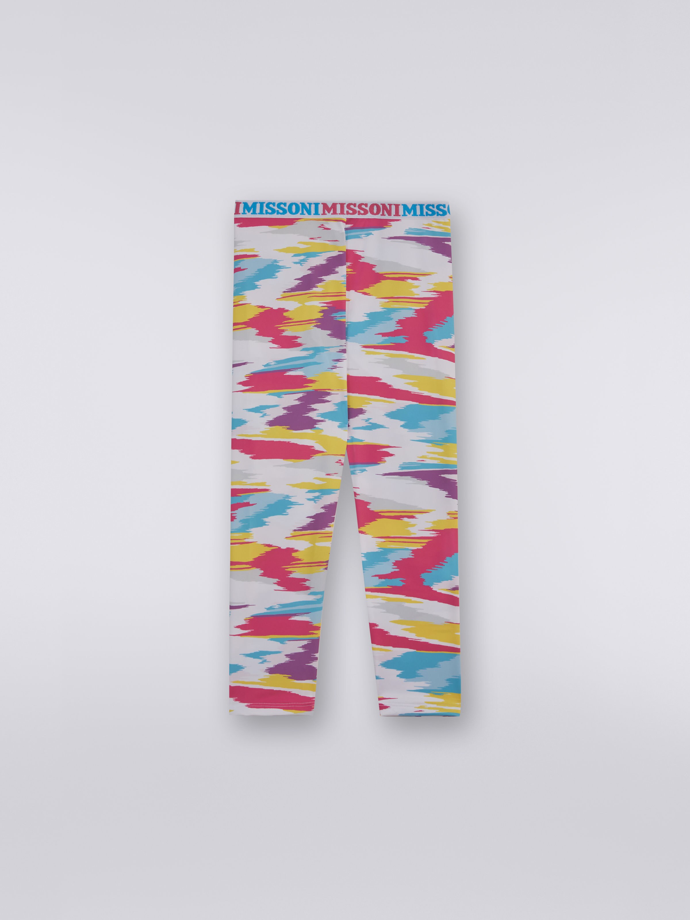 Slub cotton leggings with logo elastic Multicoloured