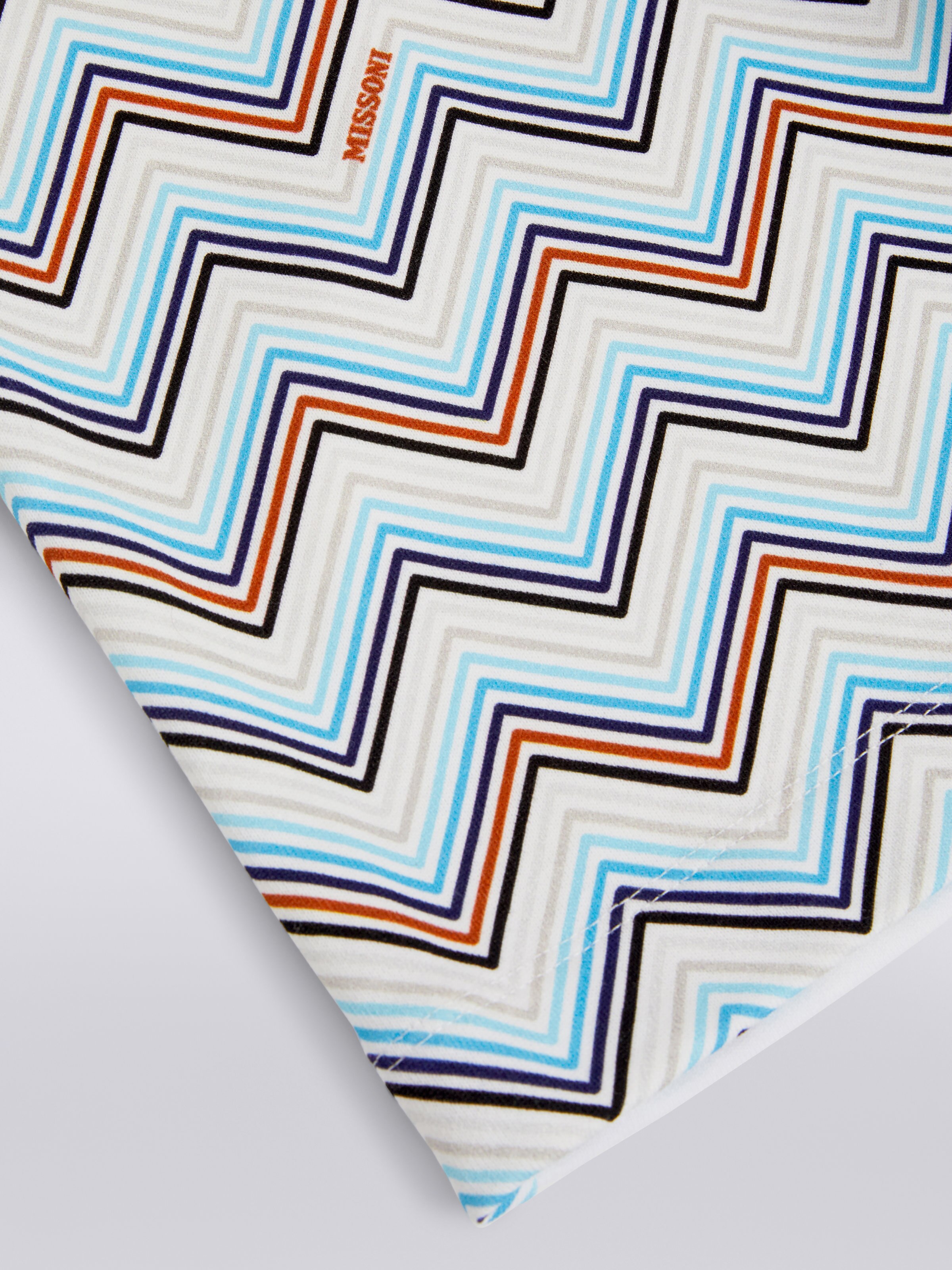 Plain cotton shorts with zigzag patterned back, Multicoloured  - 3