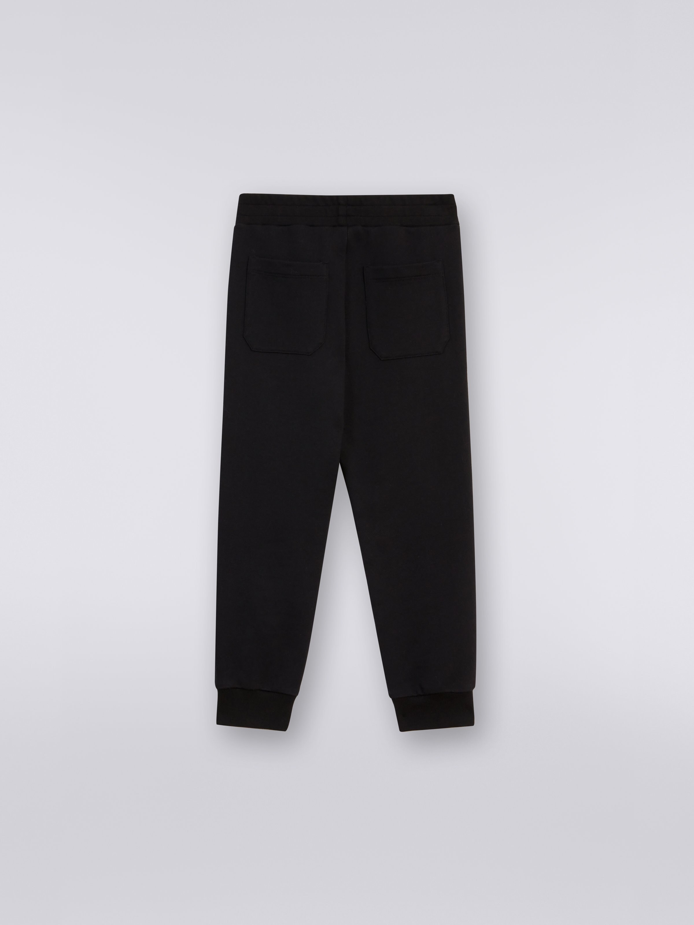 Joggers in cotone con dettaglio fiammato e logo, Ruggine - 1