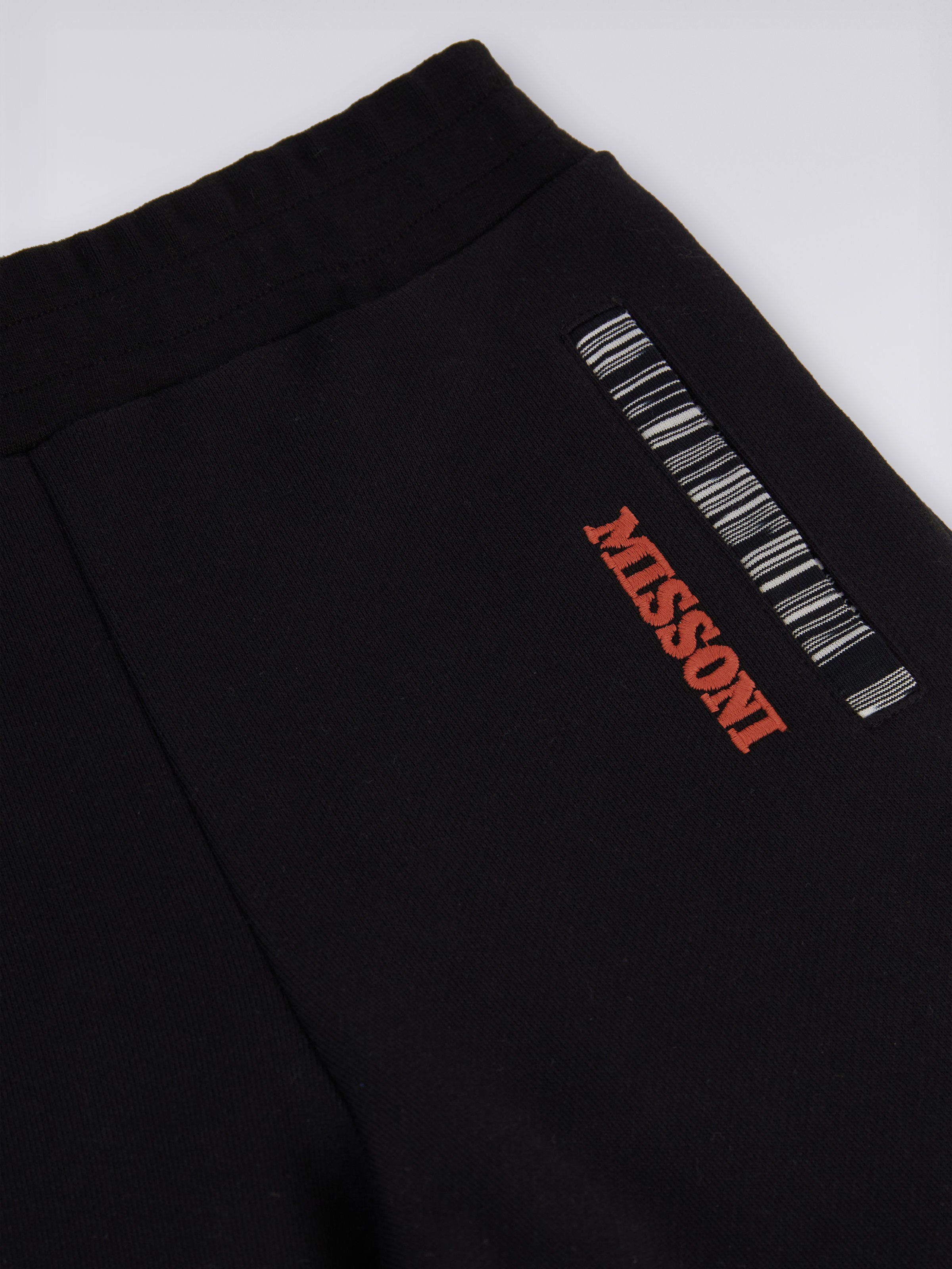 Joggers in cotone con dettaglio fiammato e logo, Ruggine - 2