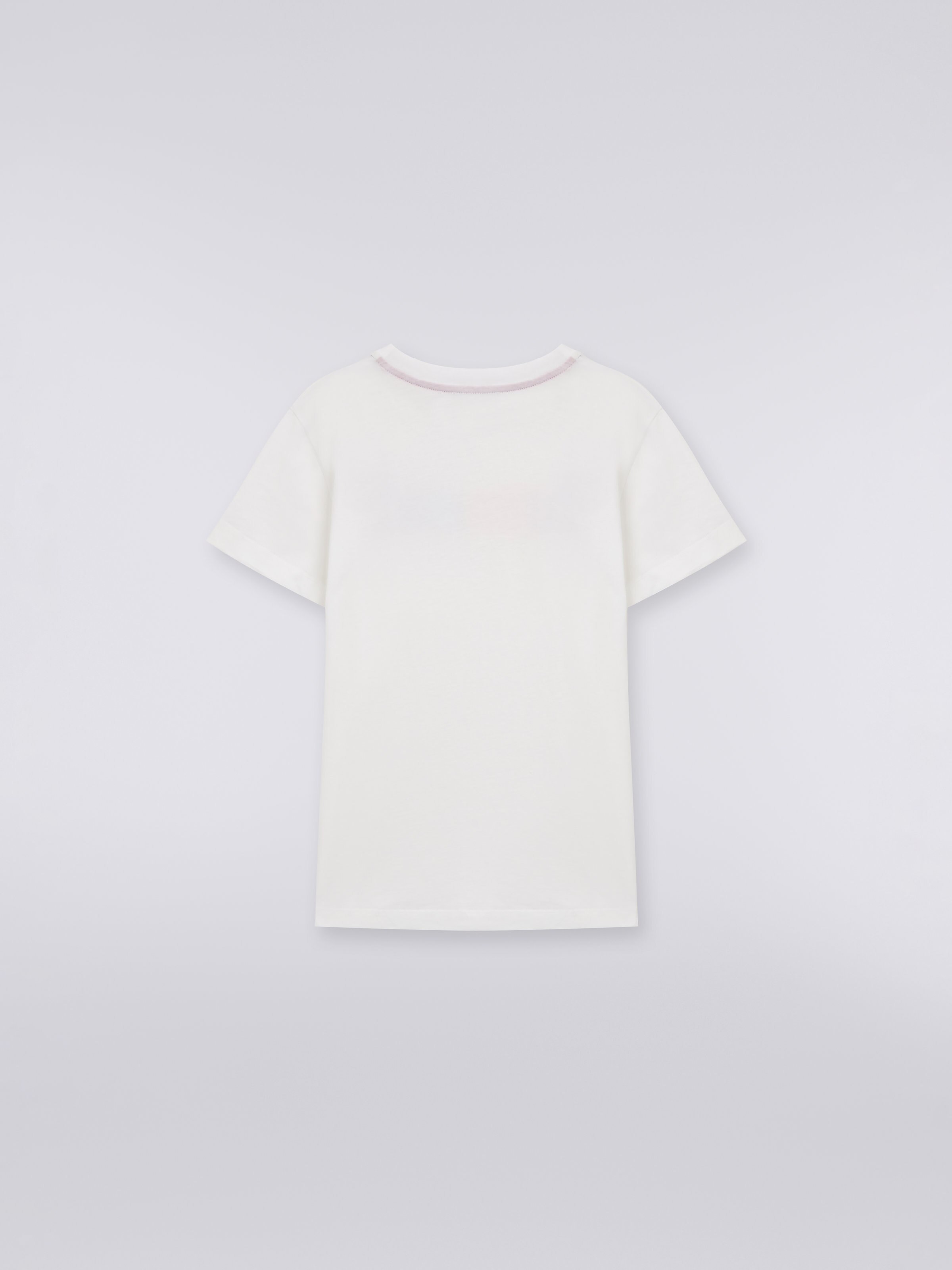 T-shirt en coton à col ras du cou avec logo multicolore, Multicolore  - 1