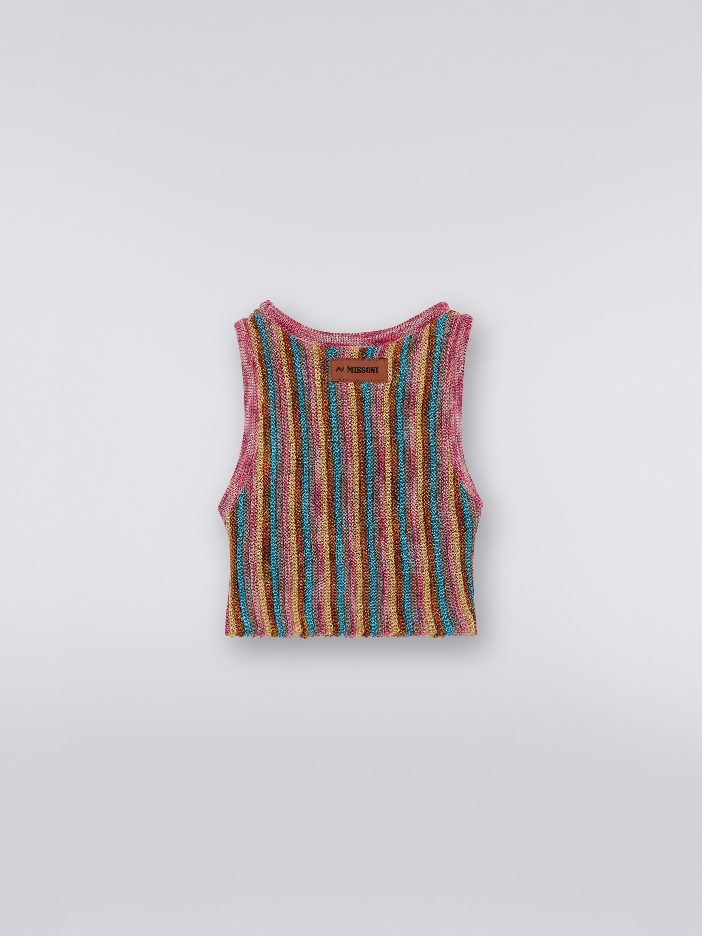 Canottiera a righe multicolore con lurex, Multicolore - 1