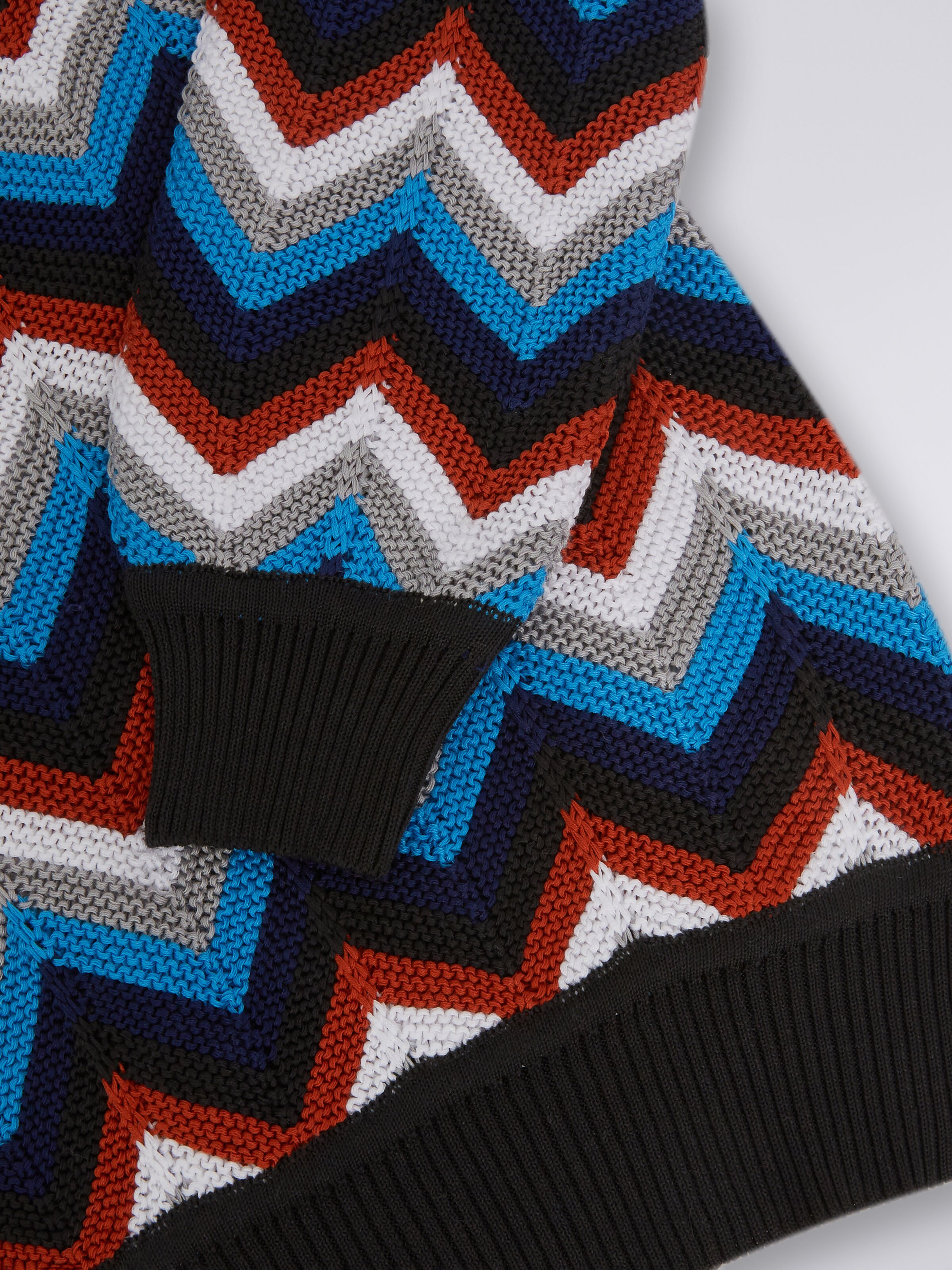 Multicoloured chevron cotton crew-neck jumper, Multicoloured  - 3