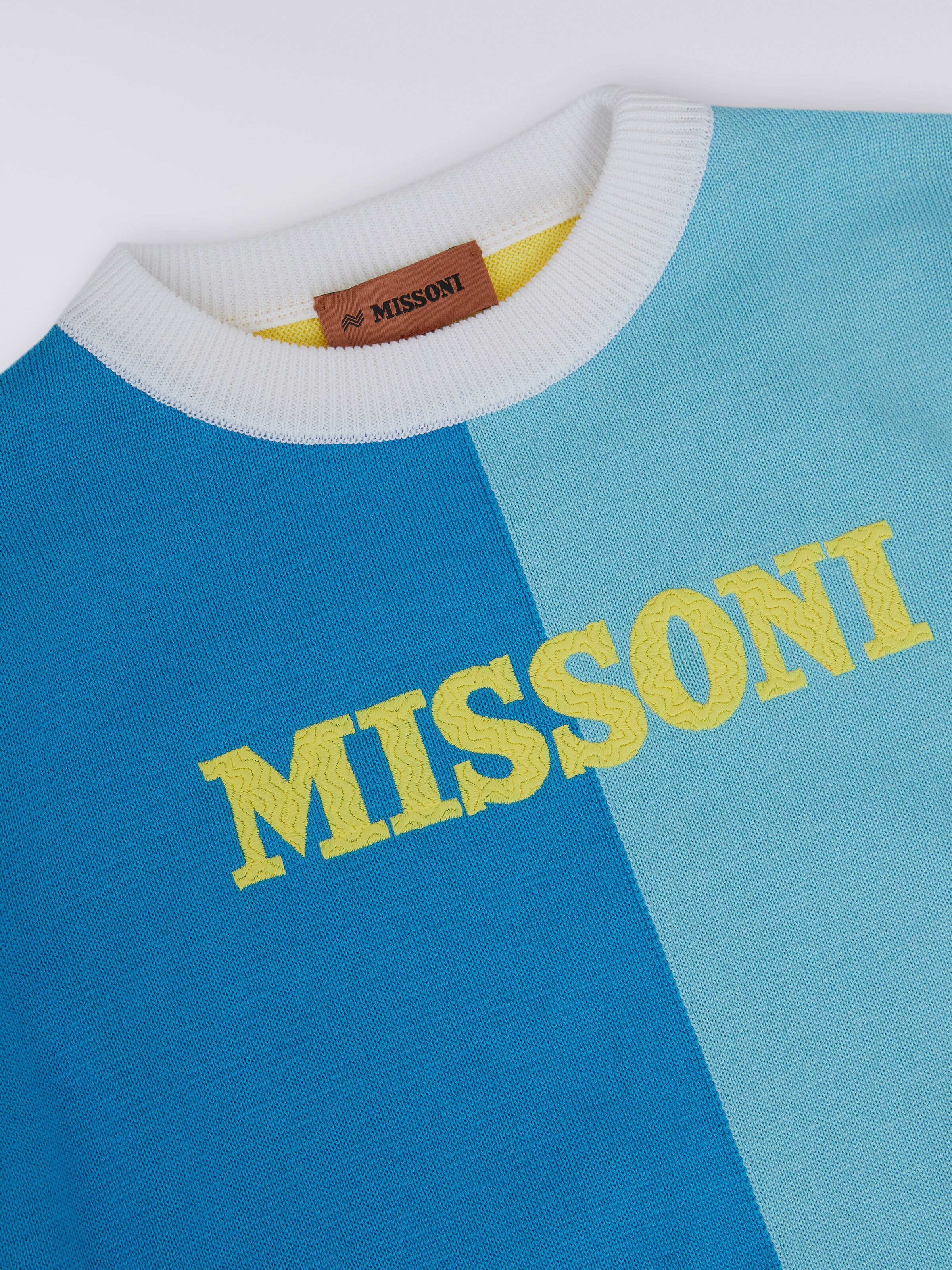 Multicoloured crew-neck jumper with logo, Multicoloured  - 2