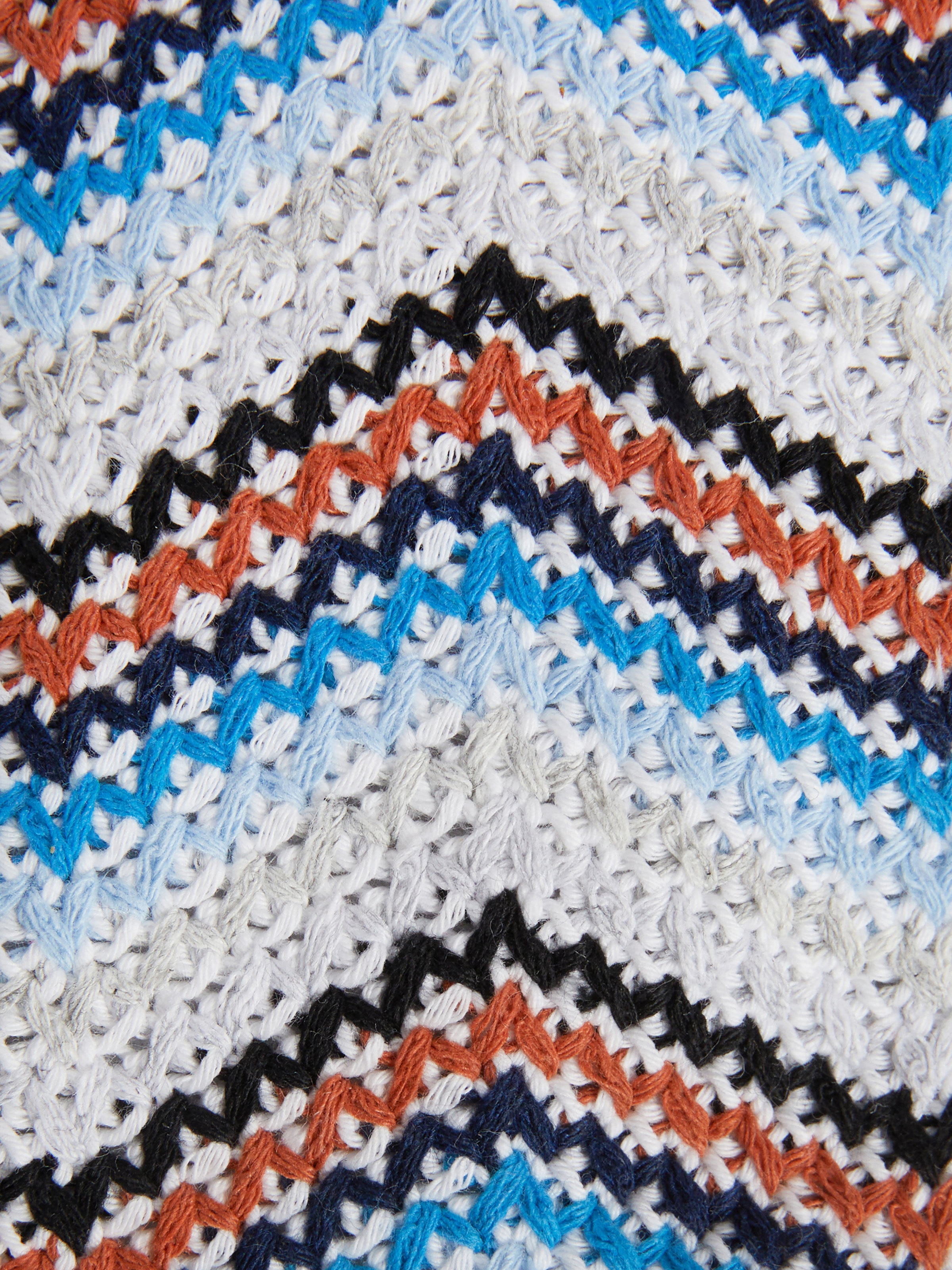 Zigzag crocheted cotton blend bucket hat, Multicoloured  - 3