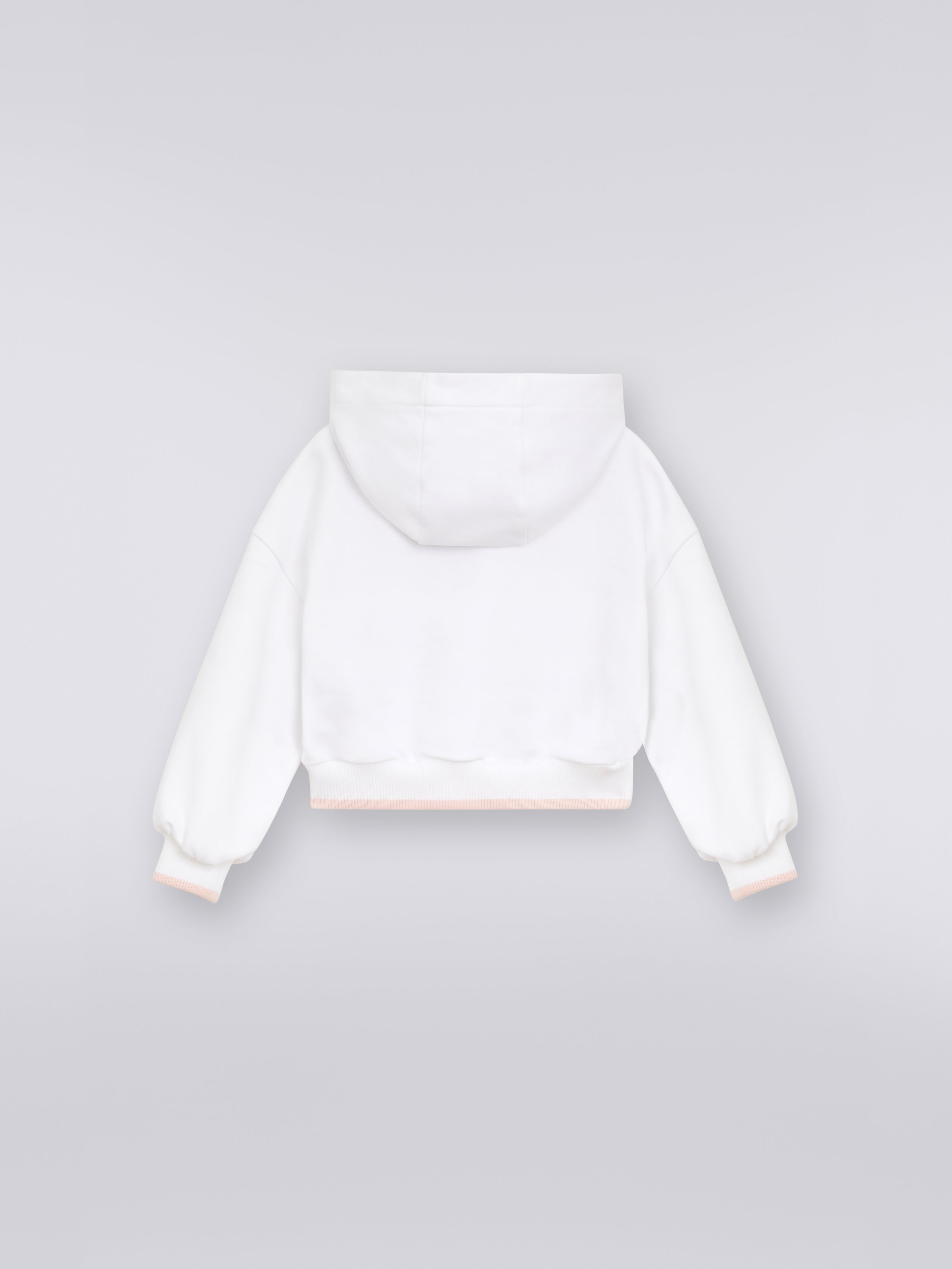 Cotton hooded sweatshirt and multicoloured logo, Multicoloured  - 1