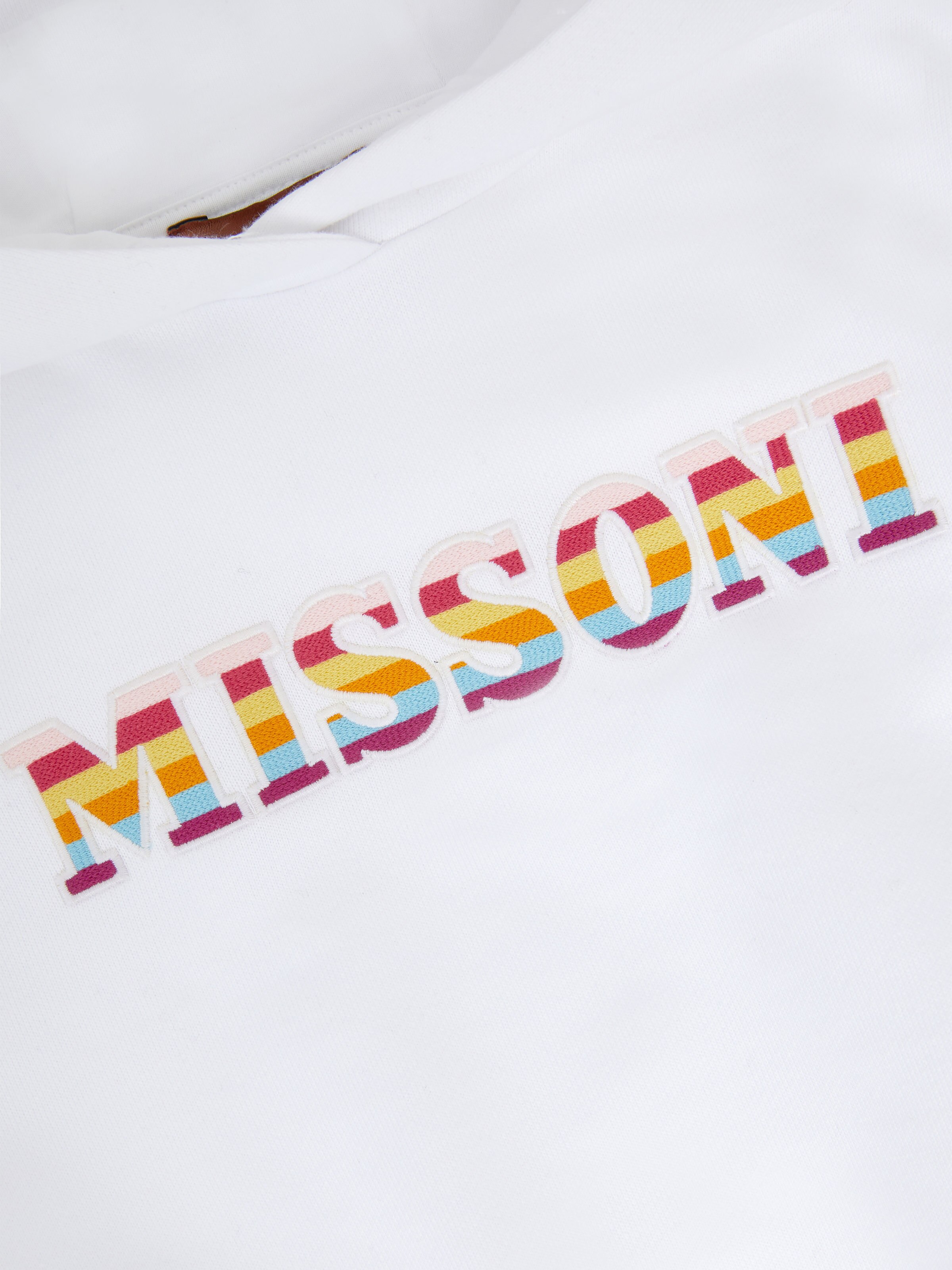 Cotton hooded sweatshirt and multicoloured logo, Multicoloured  - 2