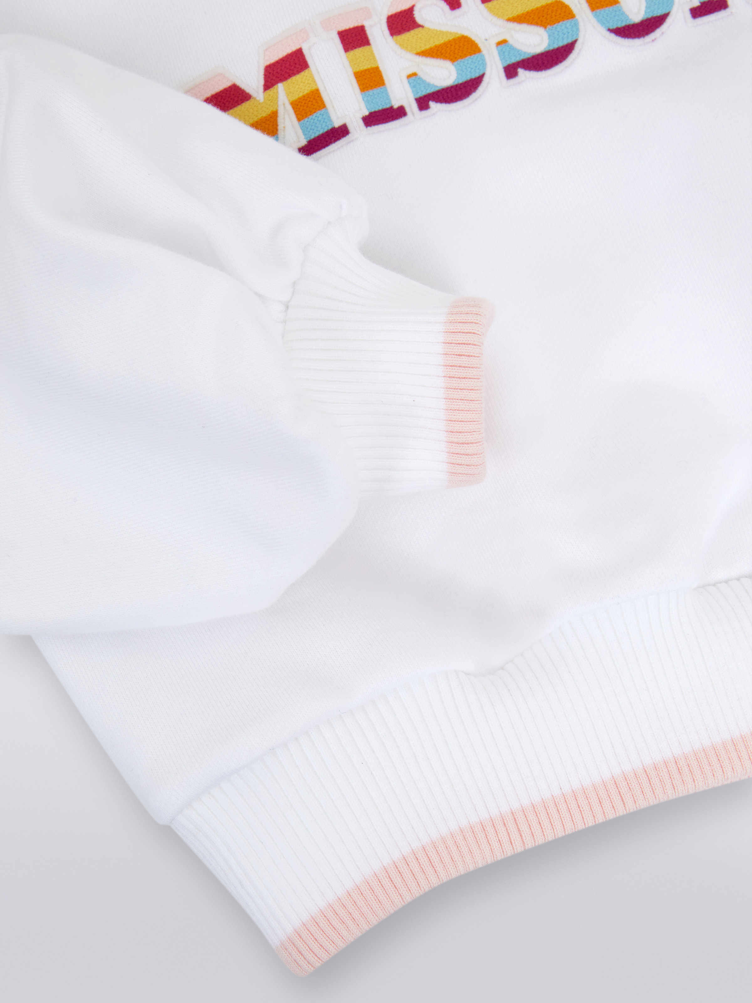 Cotton hooded sweatshirt and multicoloured logo, Multicoloured  - 3