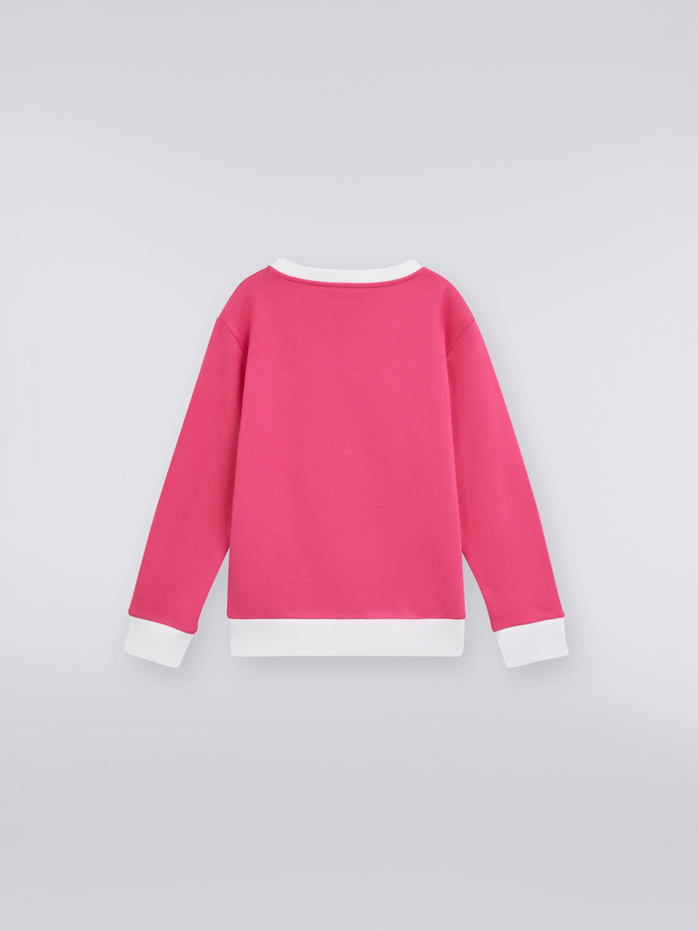 Felpa girocollo in cotone con logo multicolore, Multicolore - 1