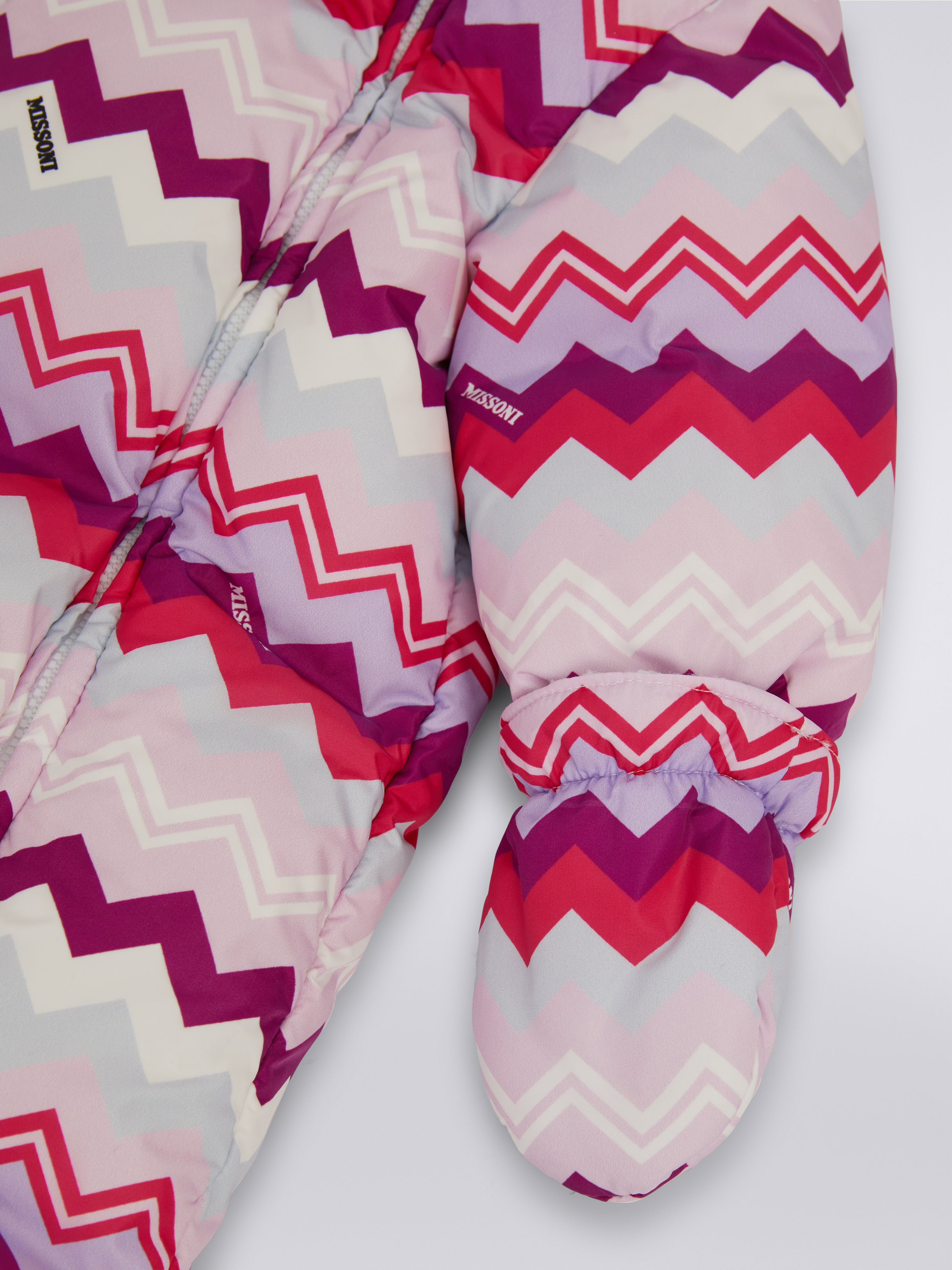 Ski suit in nylon with zigzag pattern, Multicoloured  - 3
