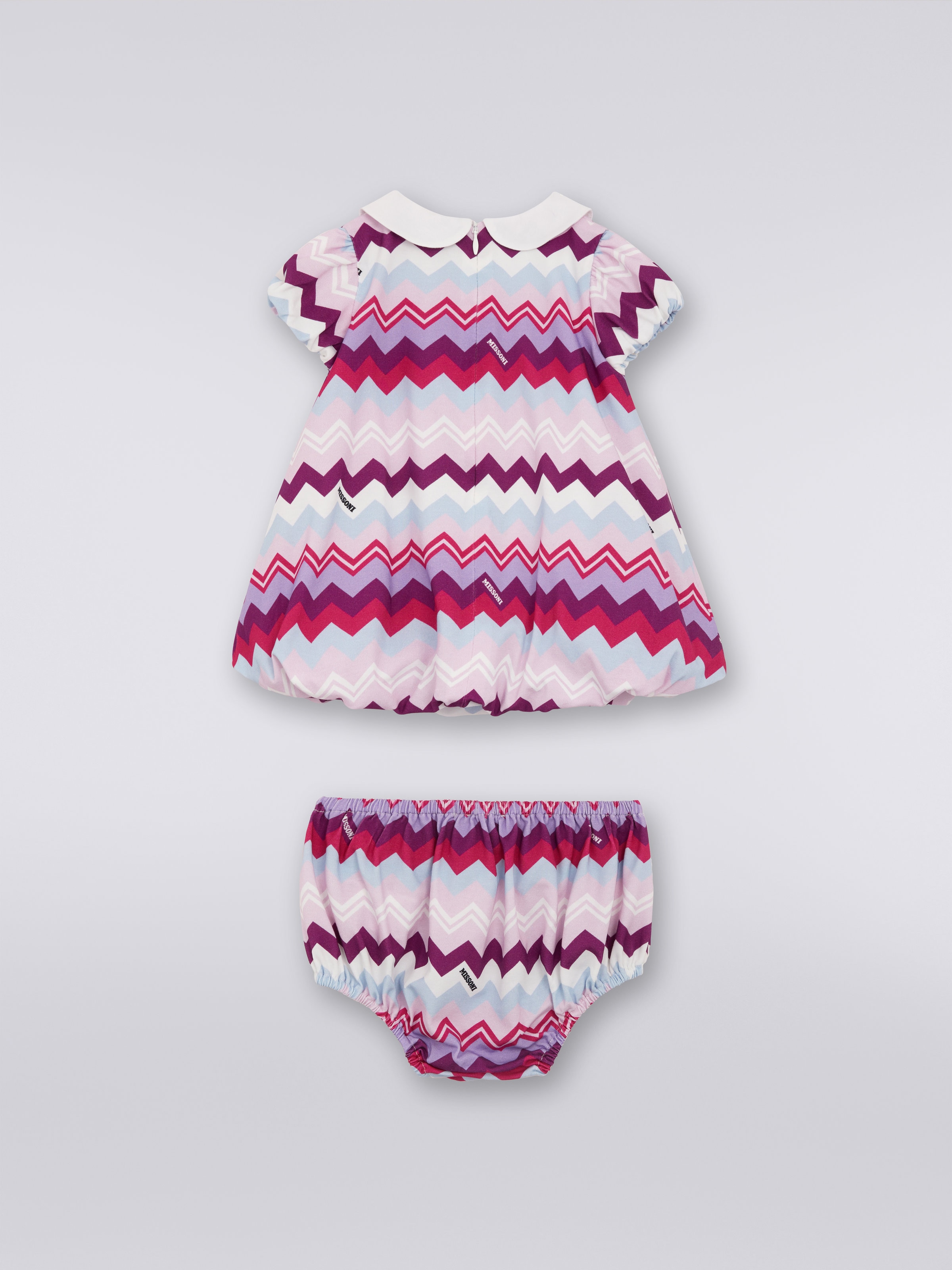 Ensemble deux pièces avec robe et dessous en coton zigzag, Multicolore  - 1
