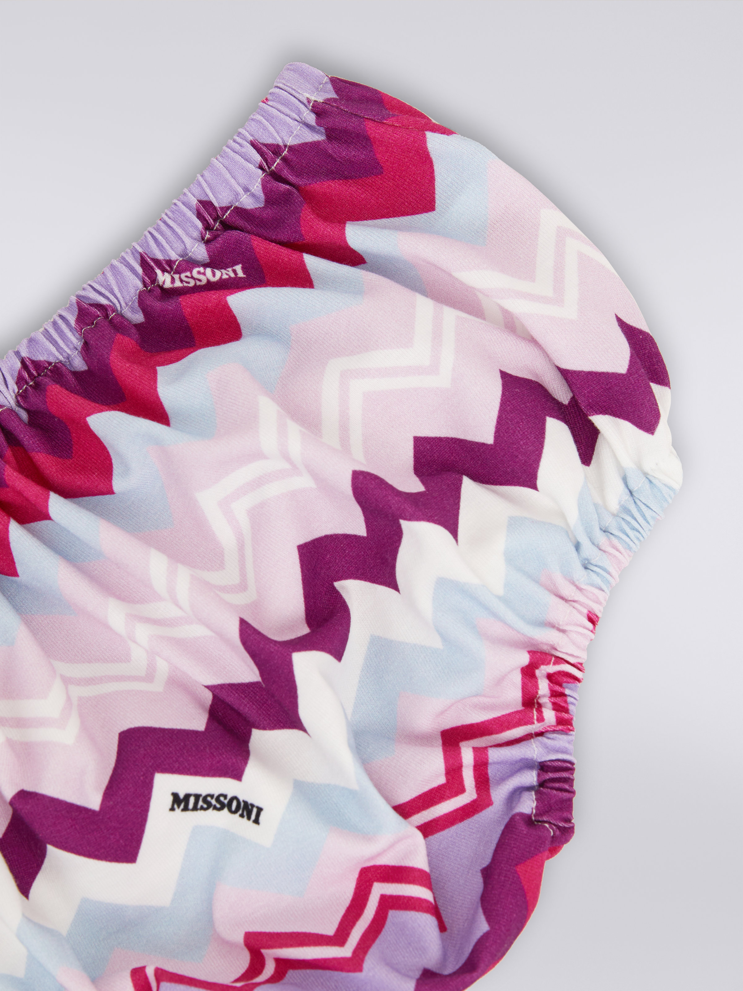 Ensemble deux pièces avec robe et dessous en coton zigzag, Multicolore  - 3