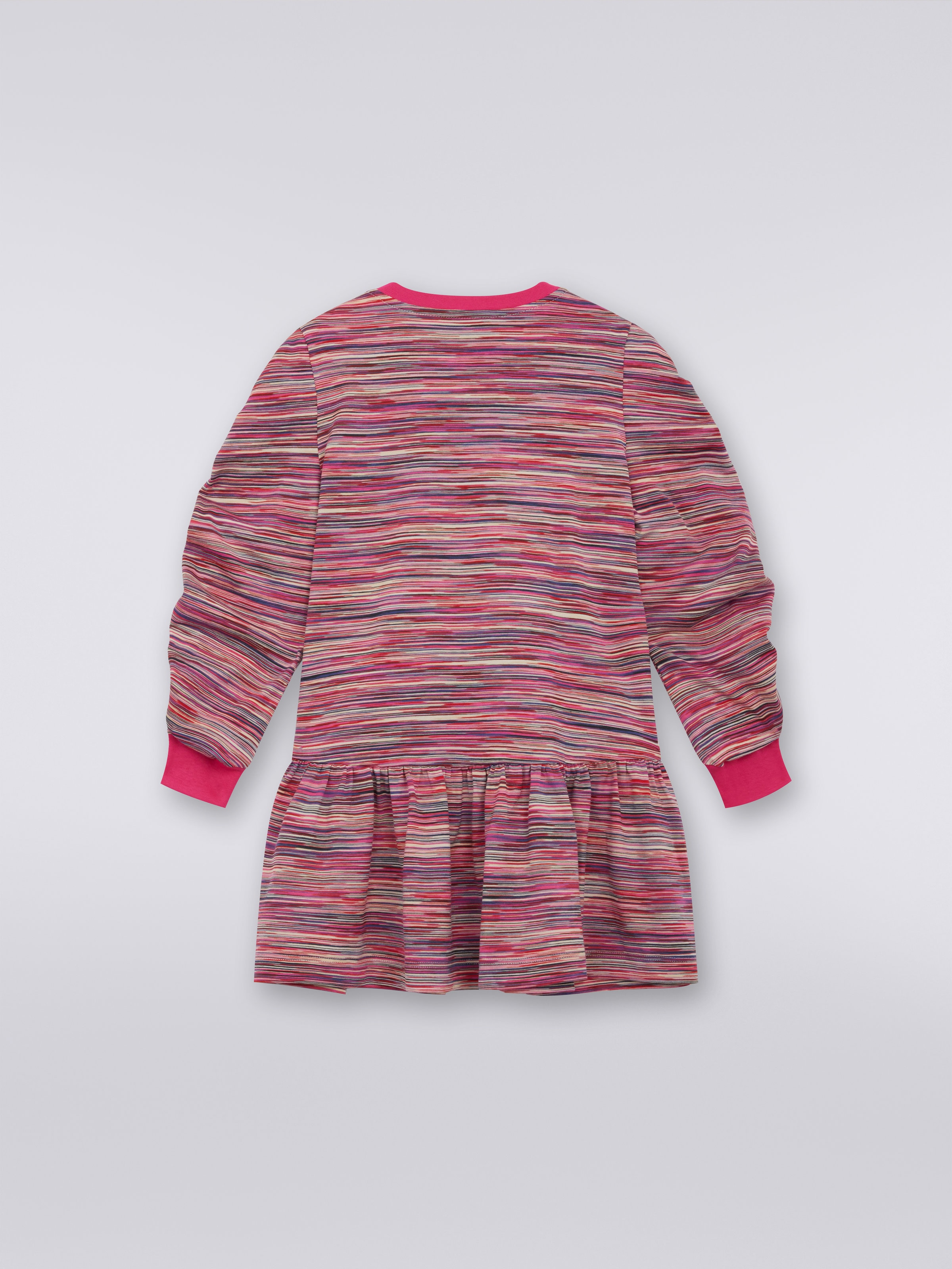 Langärmeliges Baumwollkleid mit Logo, Mehrfarbig  - 1