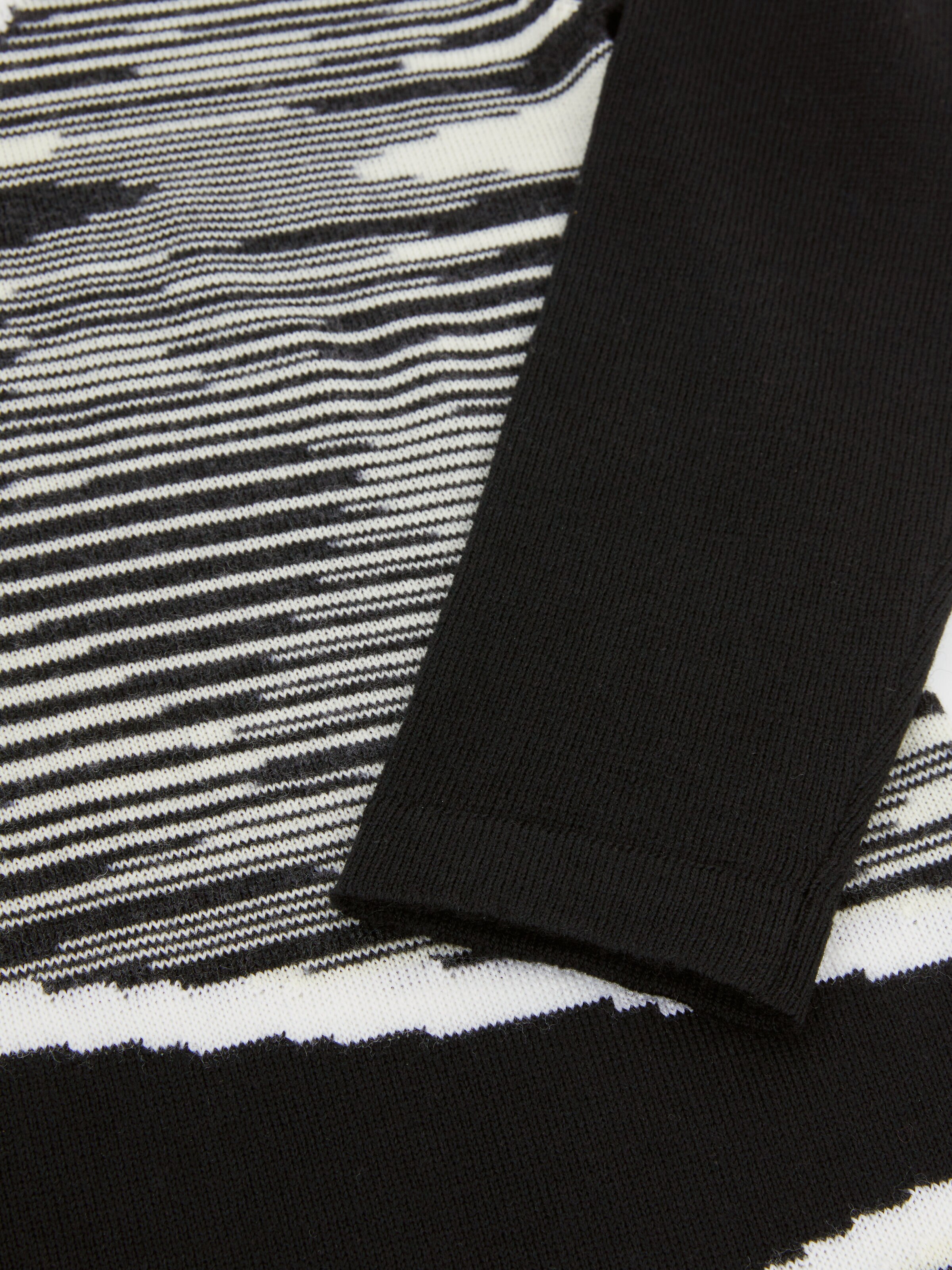 Pure virgin wool dress, Black & White - 3