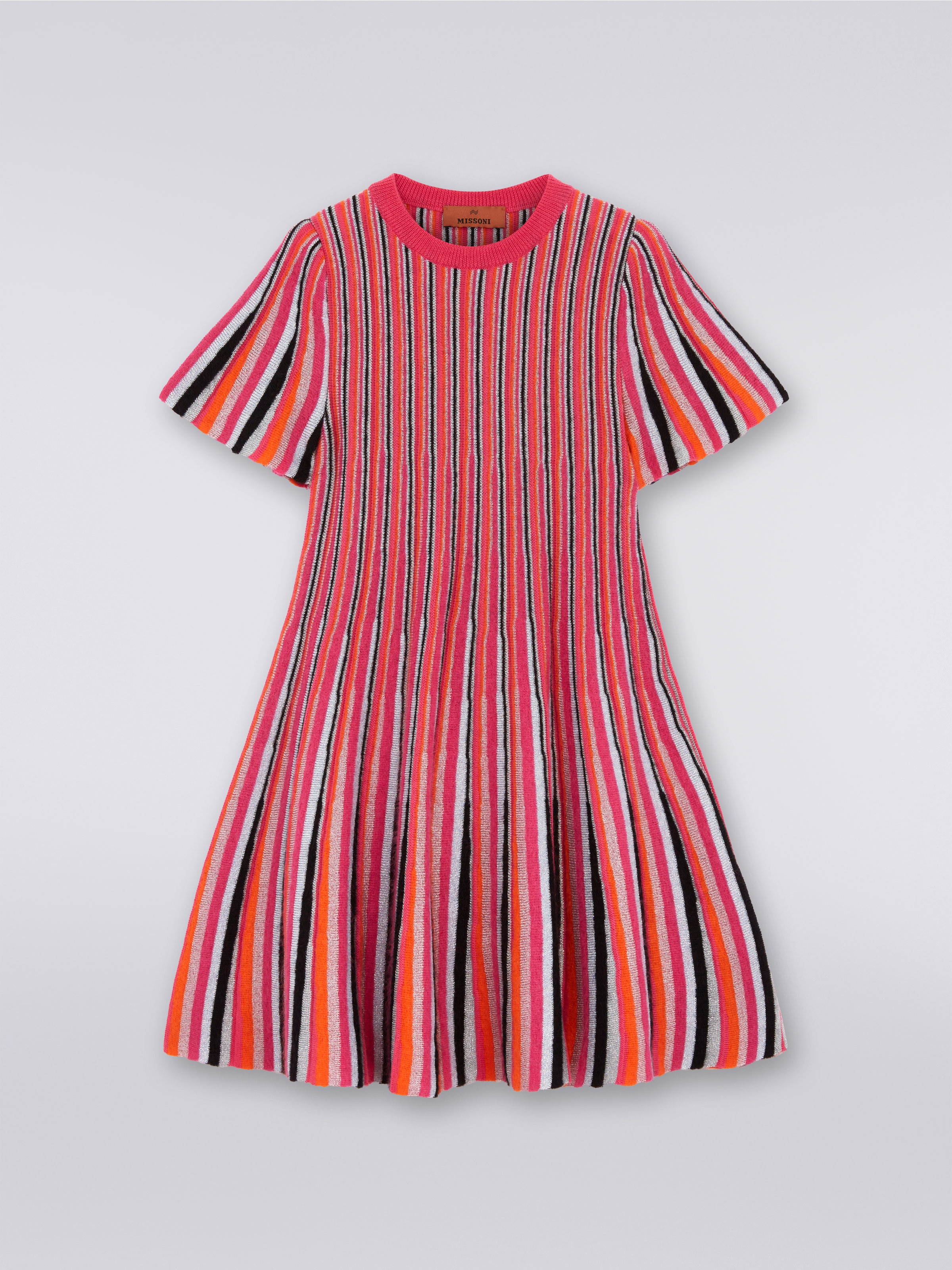 Multicolor vertical outlet striped dress