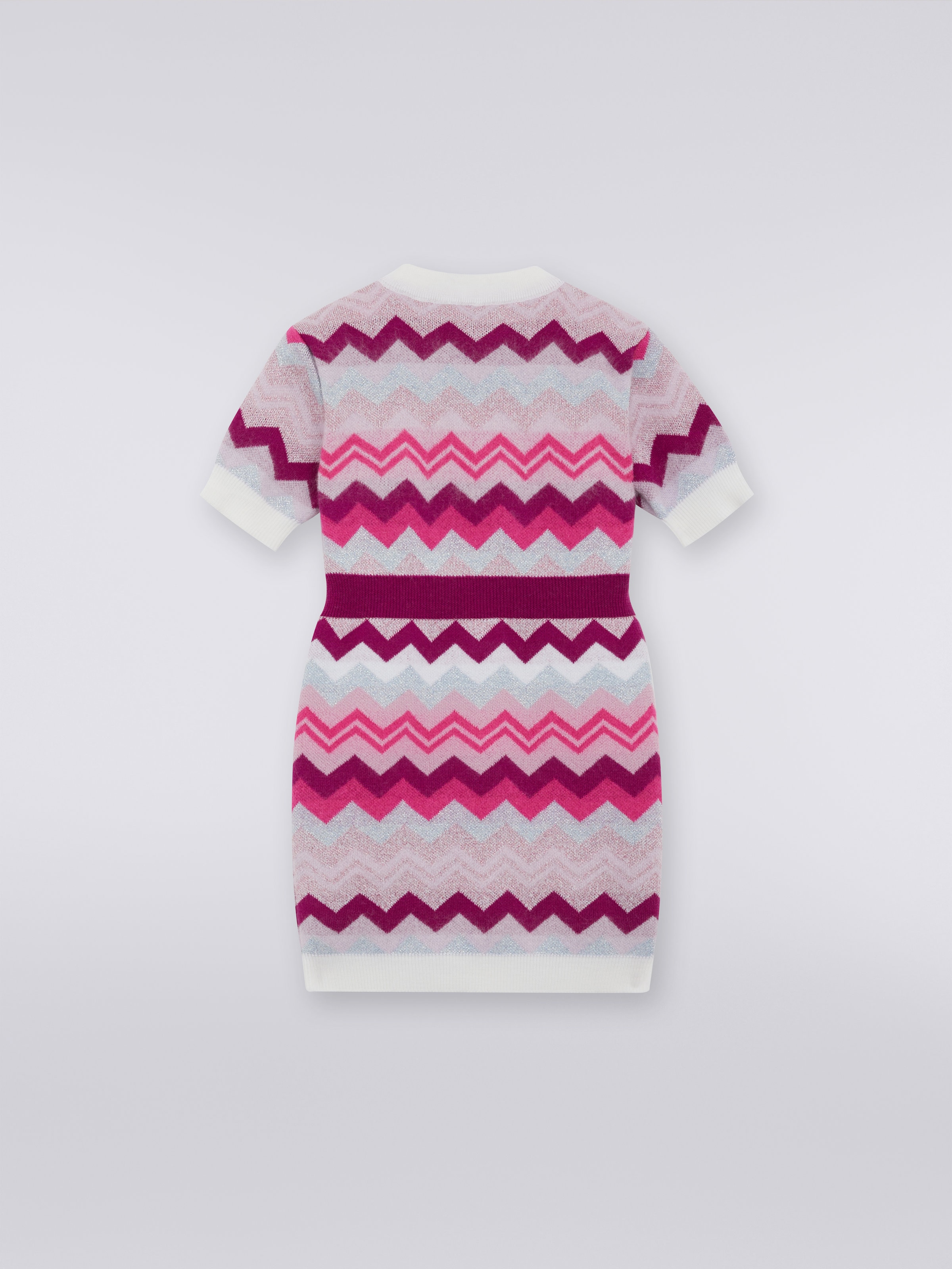 Wool zigzag dress with logo, Multicoloured  - 1