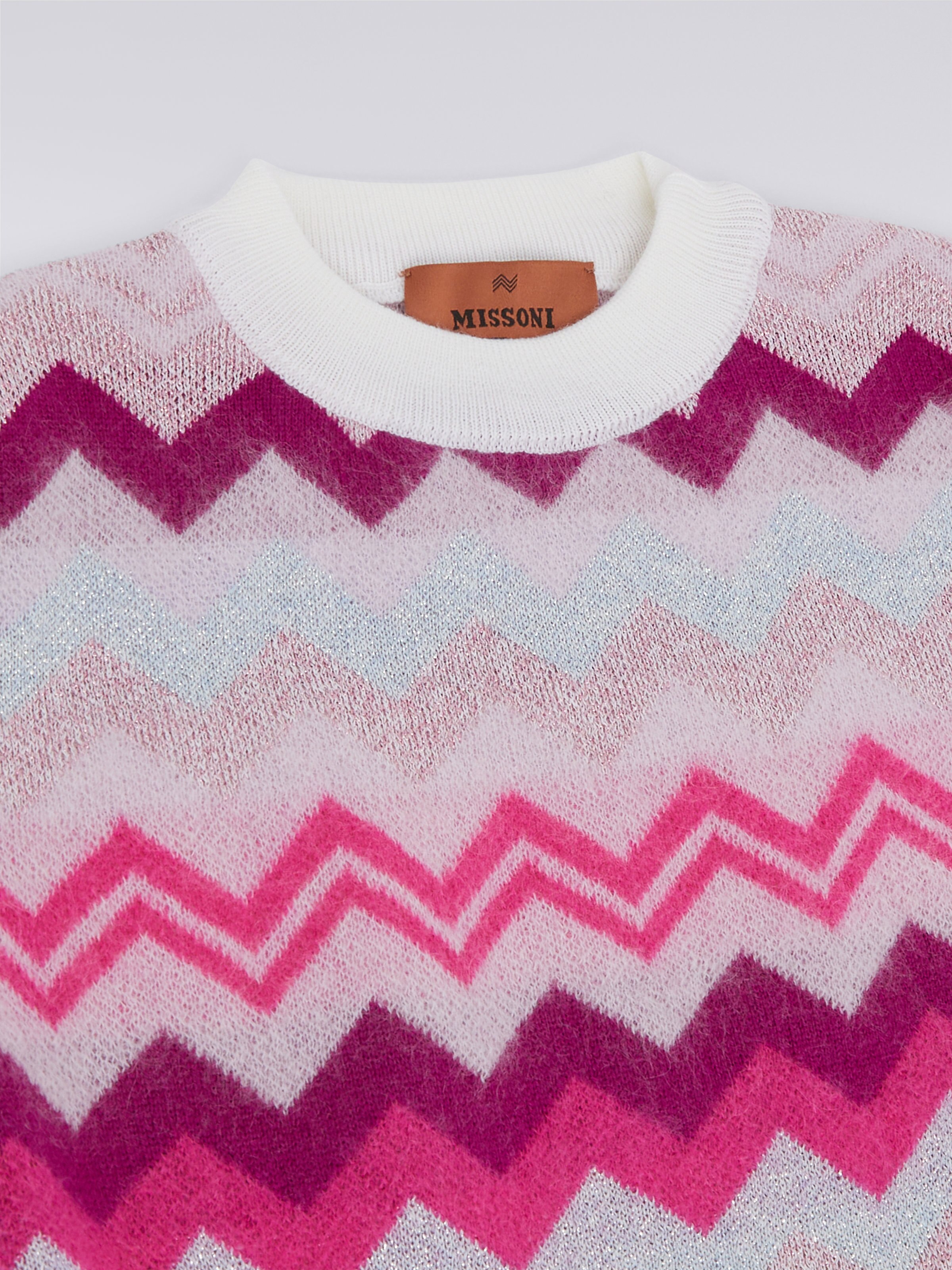 Wool zigzag dress with logo, Multicoloured  - 2