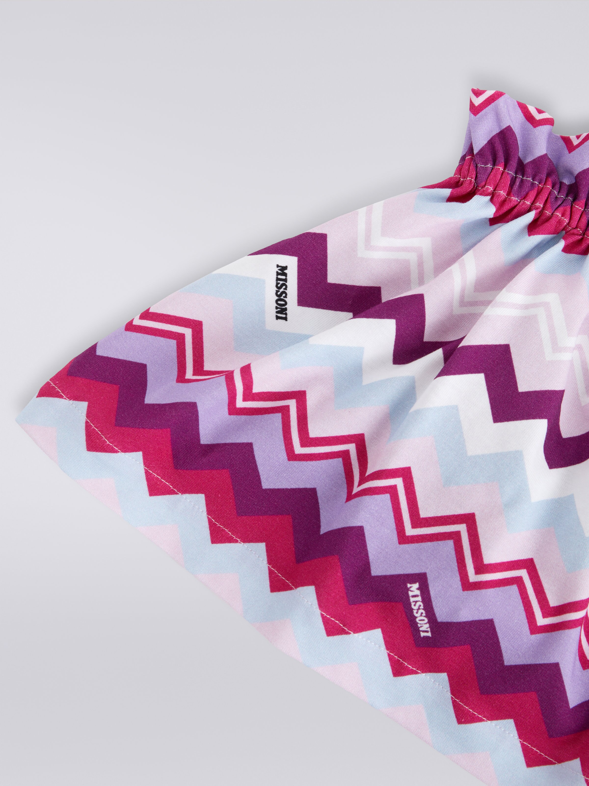 Skirt in zigzag cotton blend with braces, Multicoloured  - 3
