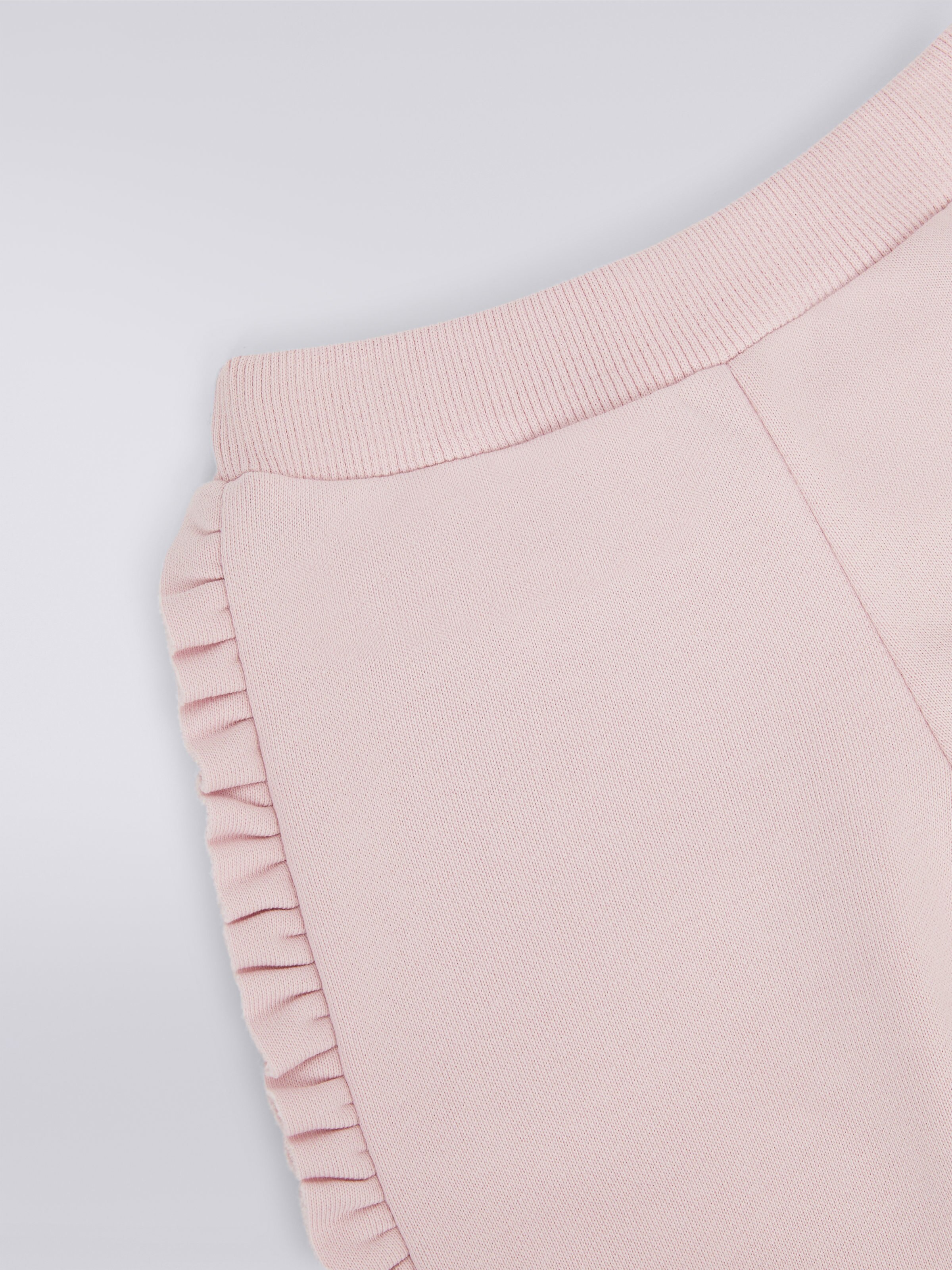 Joggers de felpa de algodón con adornos y logotipo, Rosa   - 3