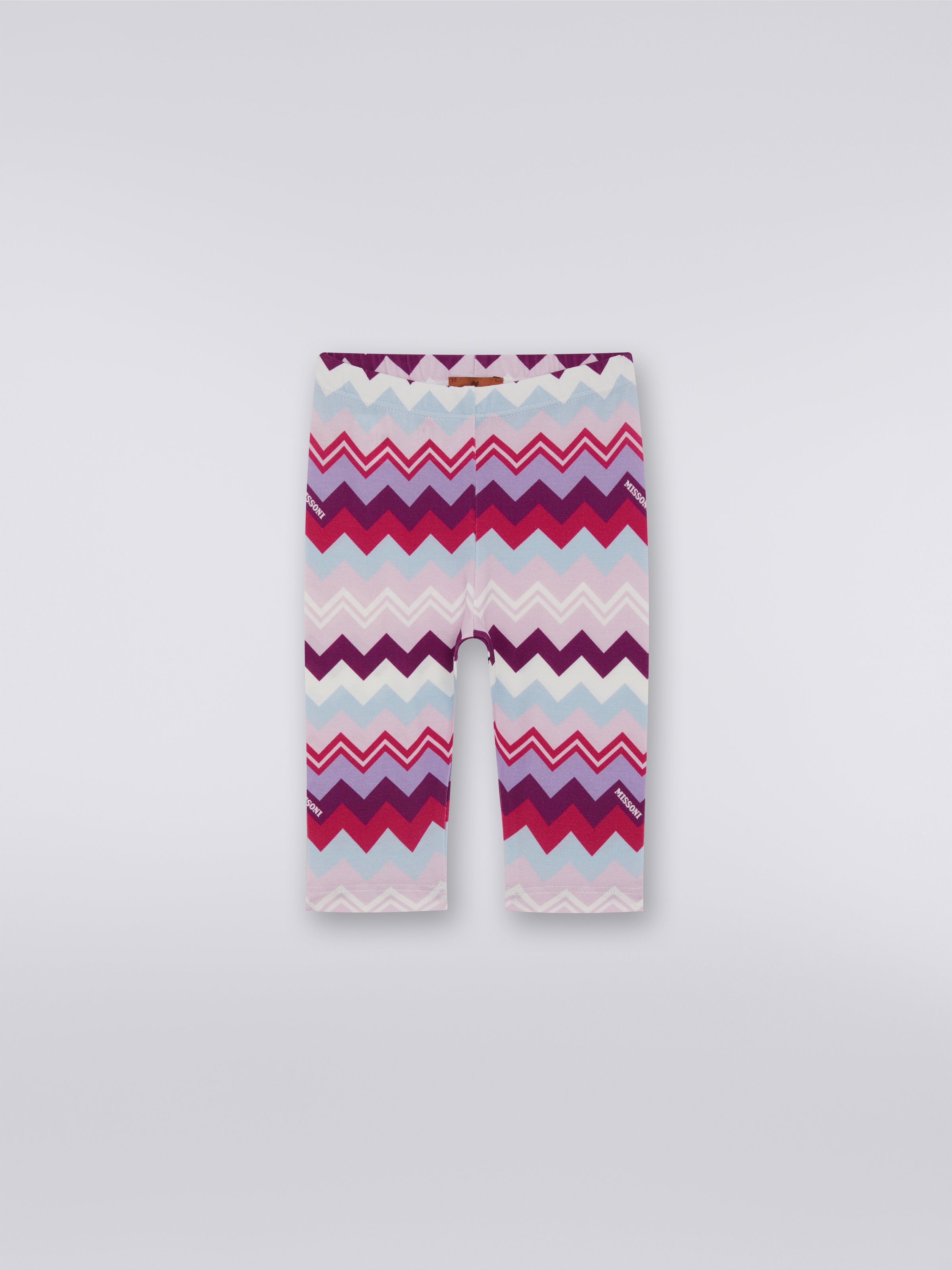 Zigzag cotton blend leggings, Multicoloured  - 0